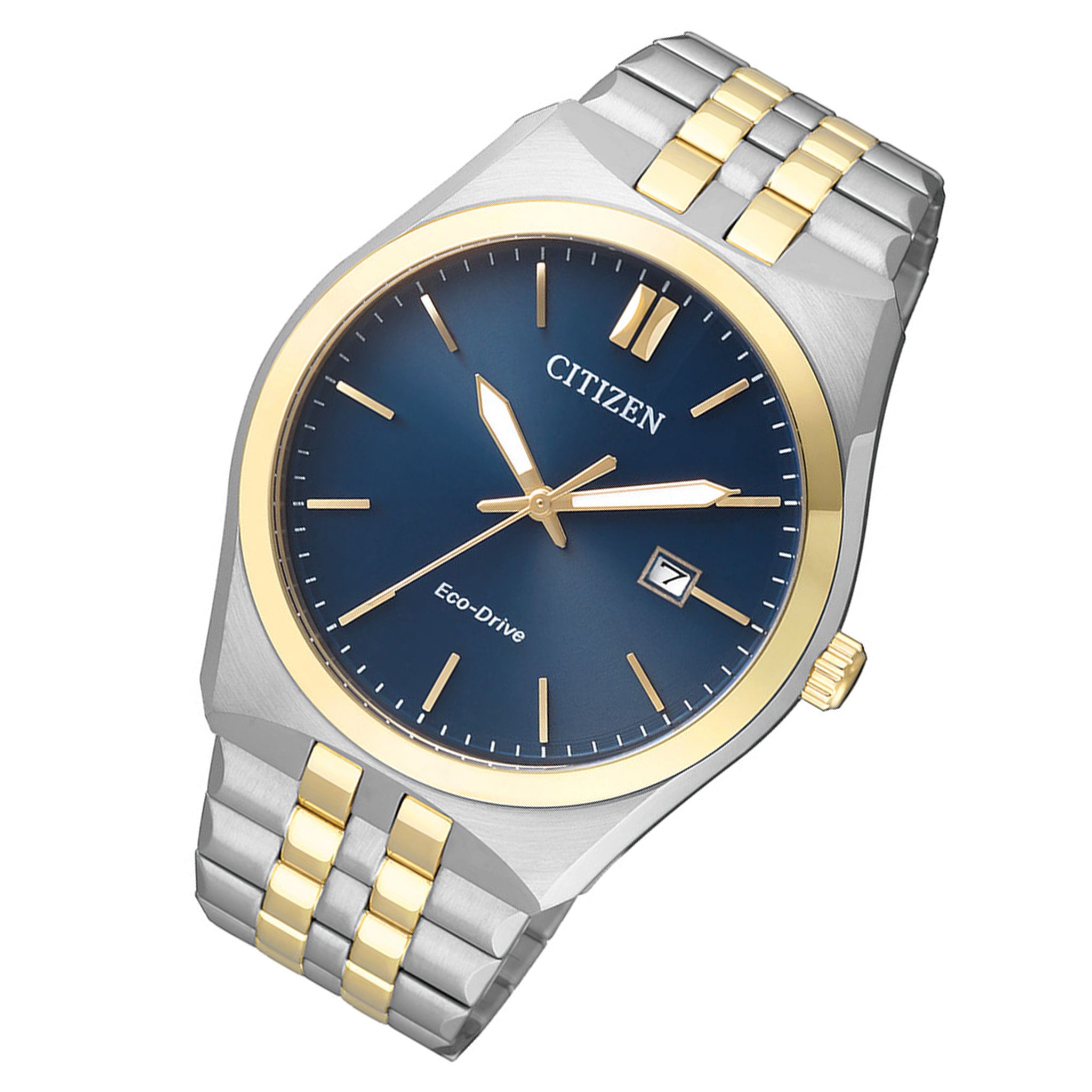 Citizen Eco-Drive Two-Tone Steel Blue Dial Solar Men's Watch - BM7334-66L