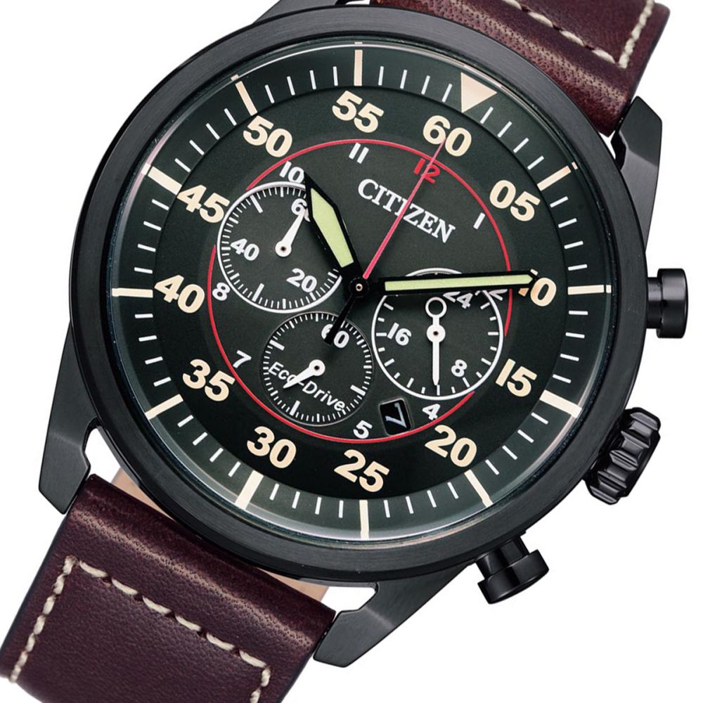 Citizen Brown Leather Men's Solar Watch - CA4218-14E