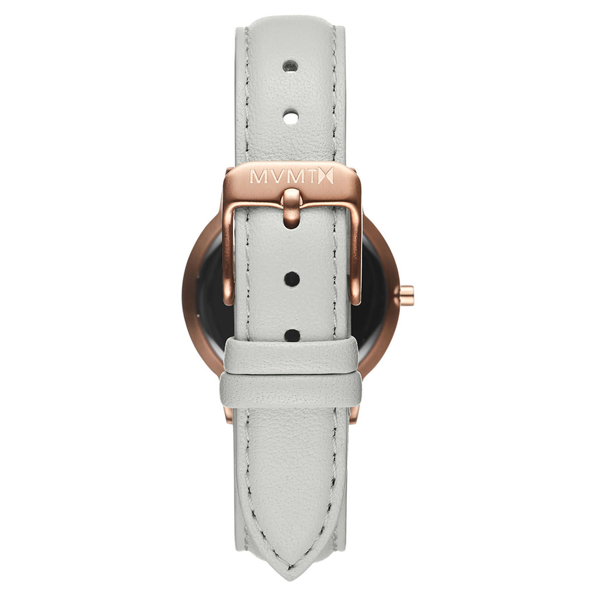 MVMT Grey Leather Band White Dial Women's Slim Watch - DMA01RGGR