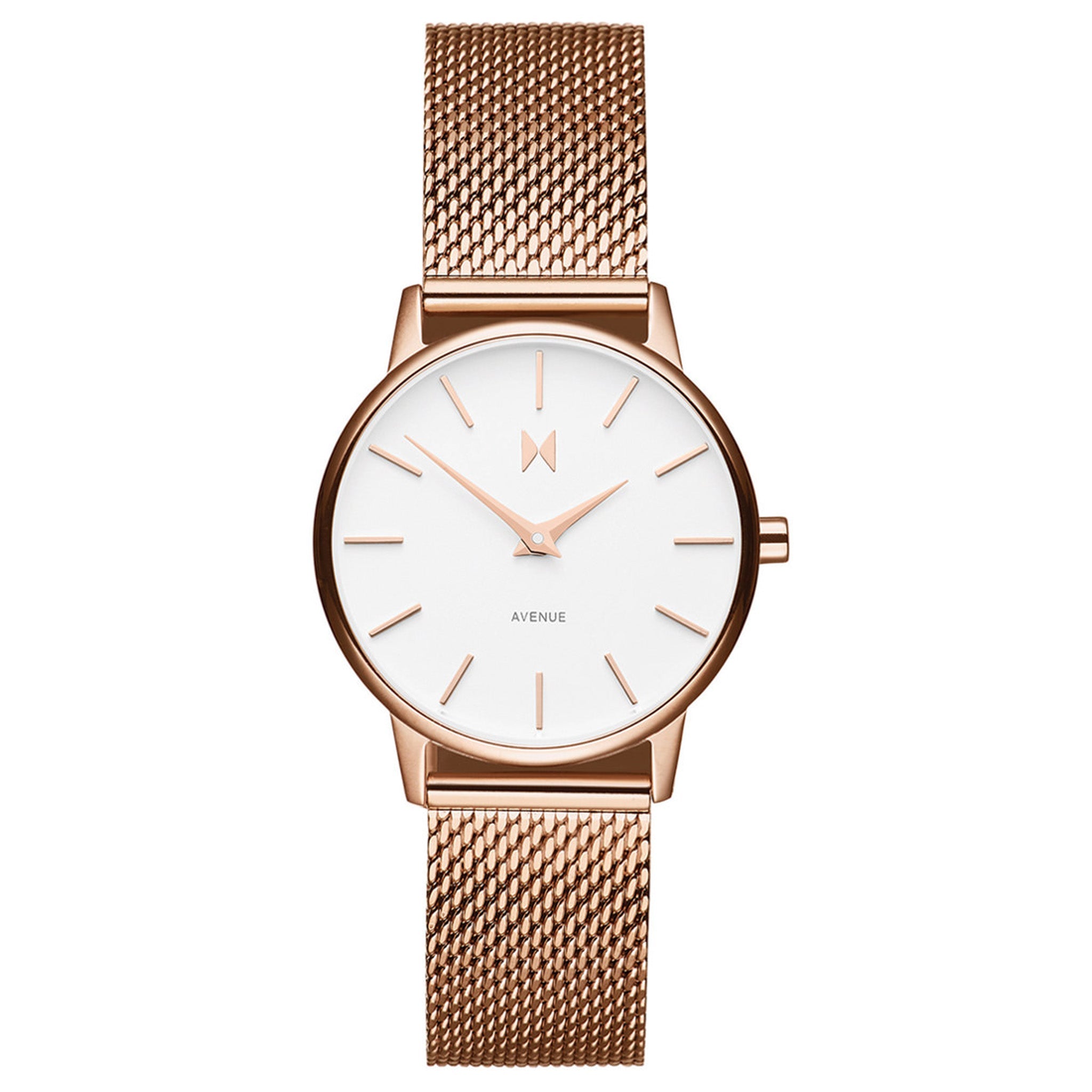 MVMT  Gold Steel White Dial Women's Slim Watch - D-MA01-RGWM