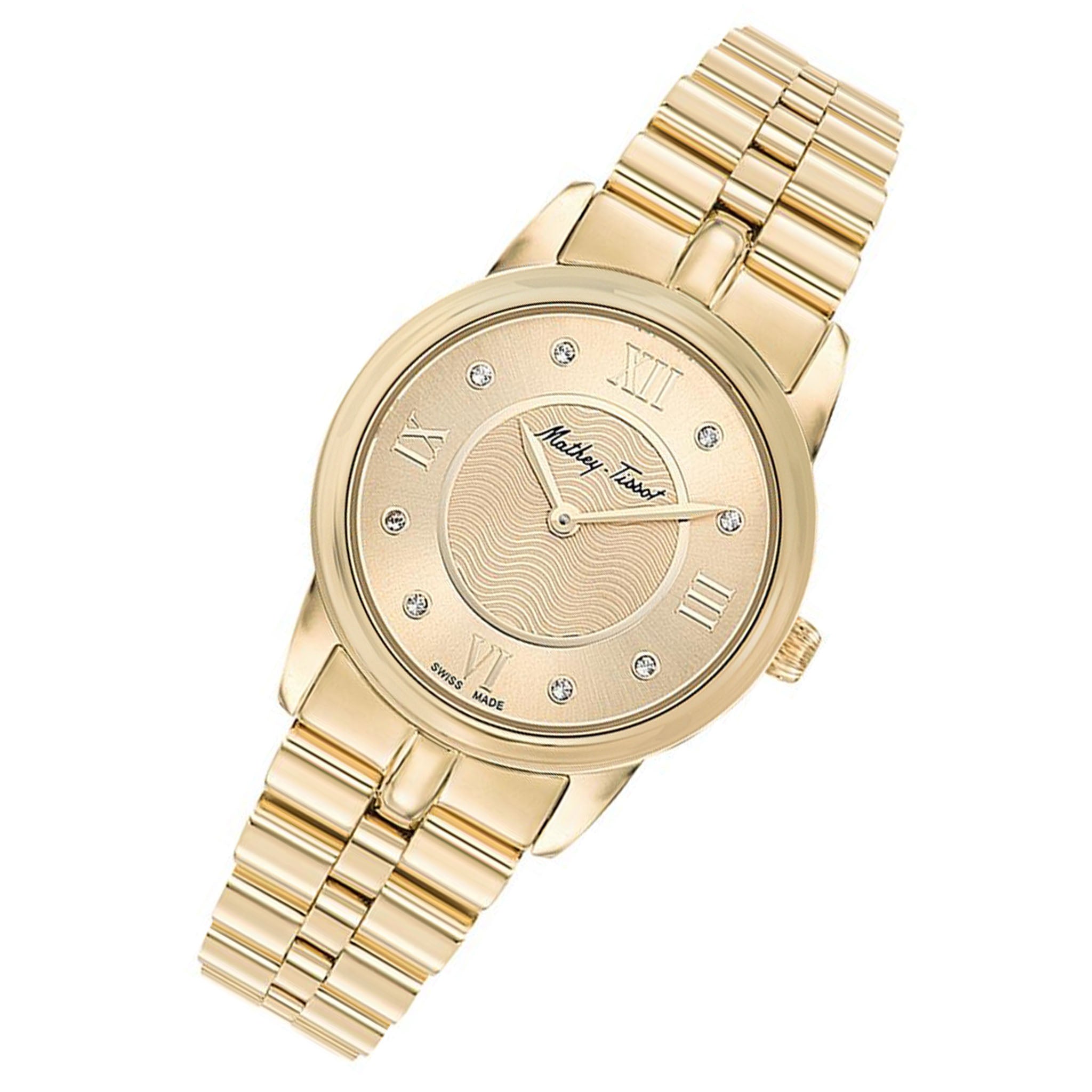 Mathey-Tissot Artemis Gold Steel Yellow Dial Swiss Made Women's Watch - D1086PDI