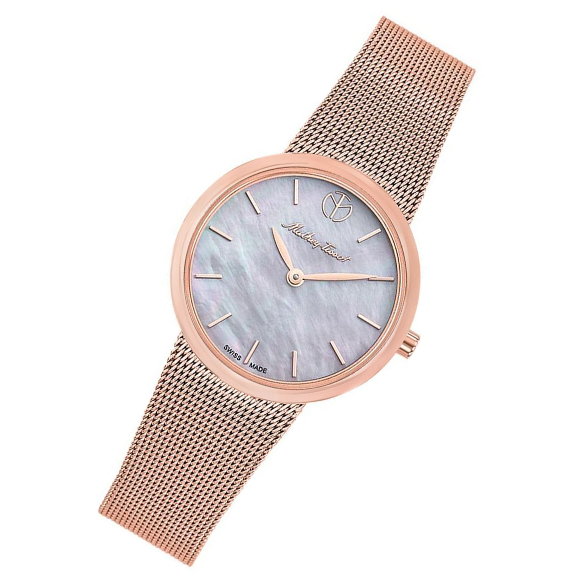 Mathey-Tissot Milly Rose Gold Mesh Swiss Made Women's Watch - D403PI