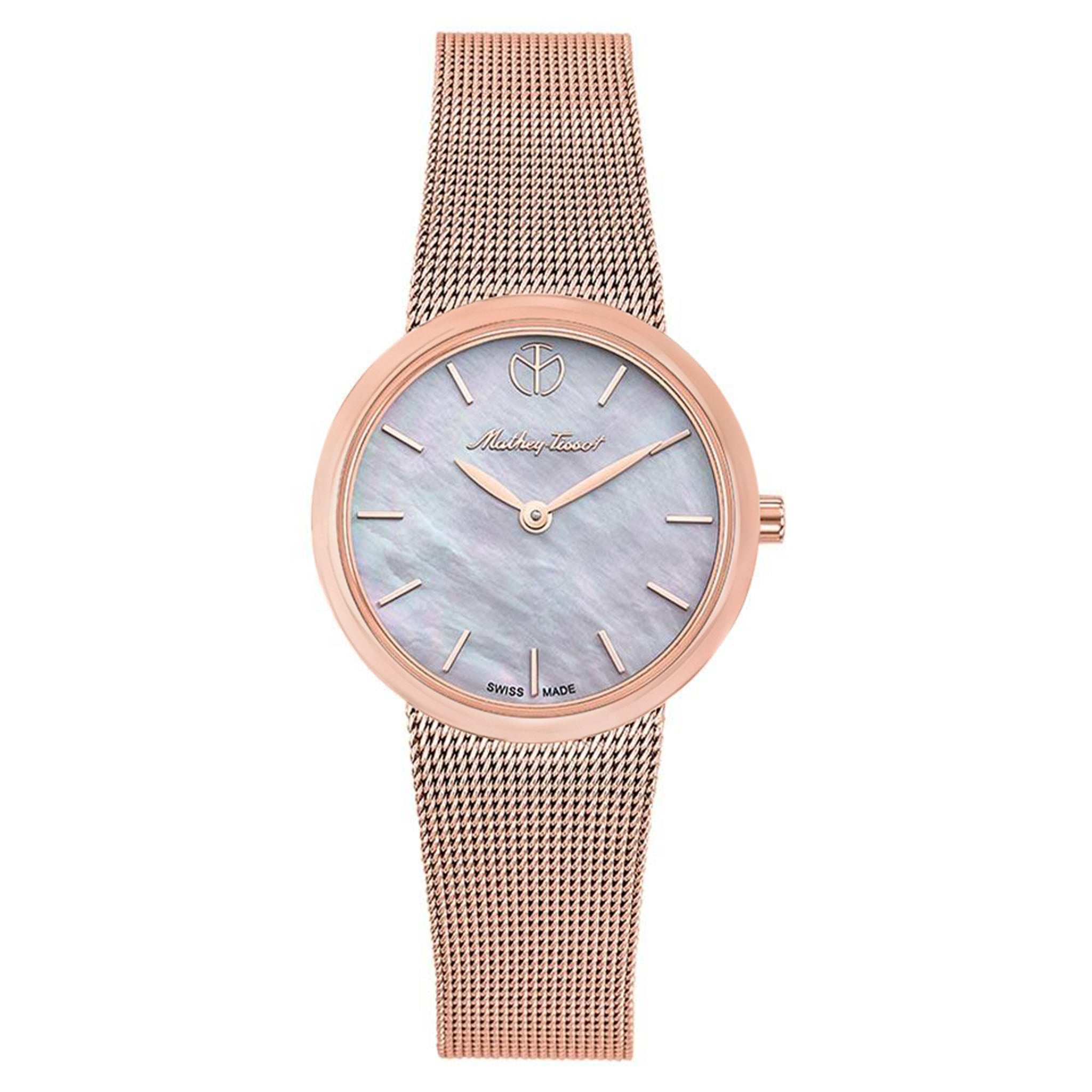 Mathey-Tissot Milly Rose Gold Mesh Swiss Made Women's Watch - D403PI