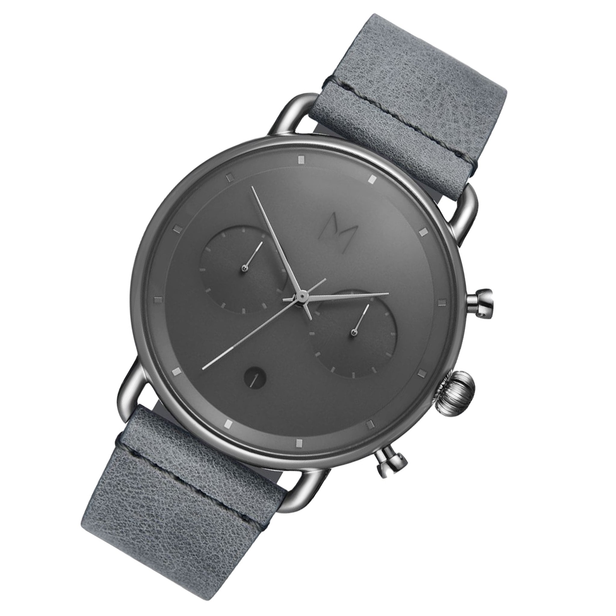 MVMT Blacktop Grey Leather Men's Chrono Watch - DBT01SGR