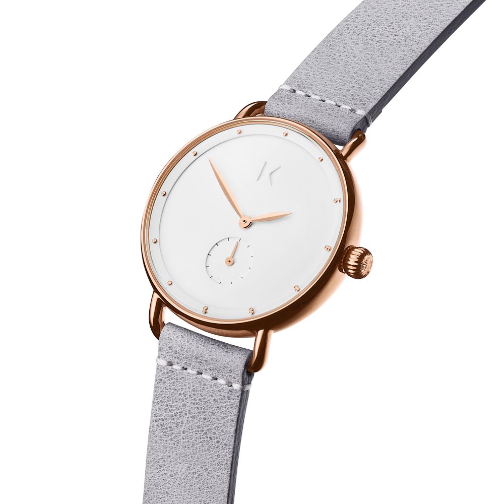 MVMT Bloom Grey Leather Ladies Watch - DFR01RGGR