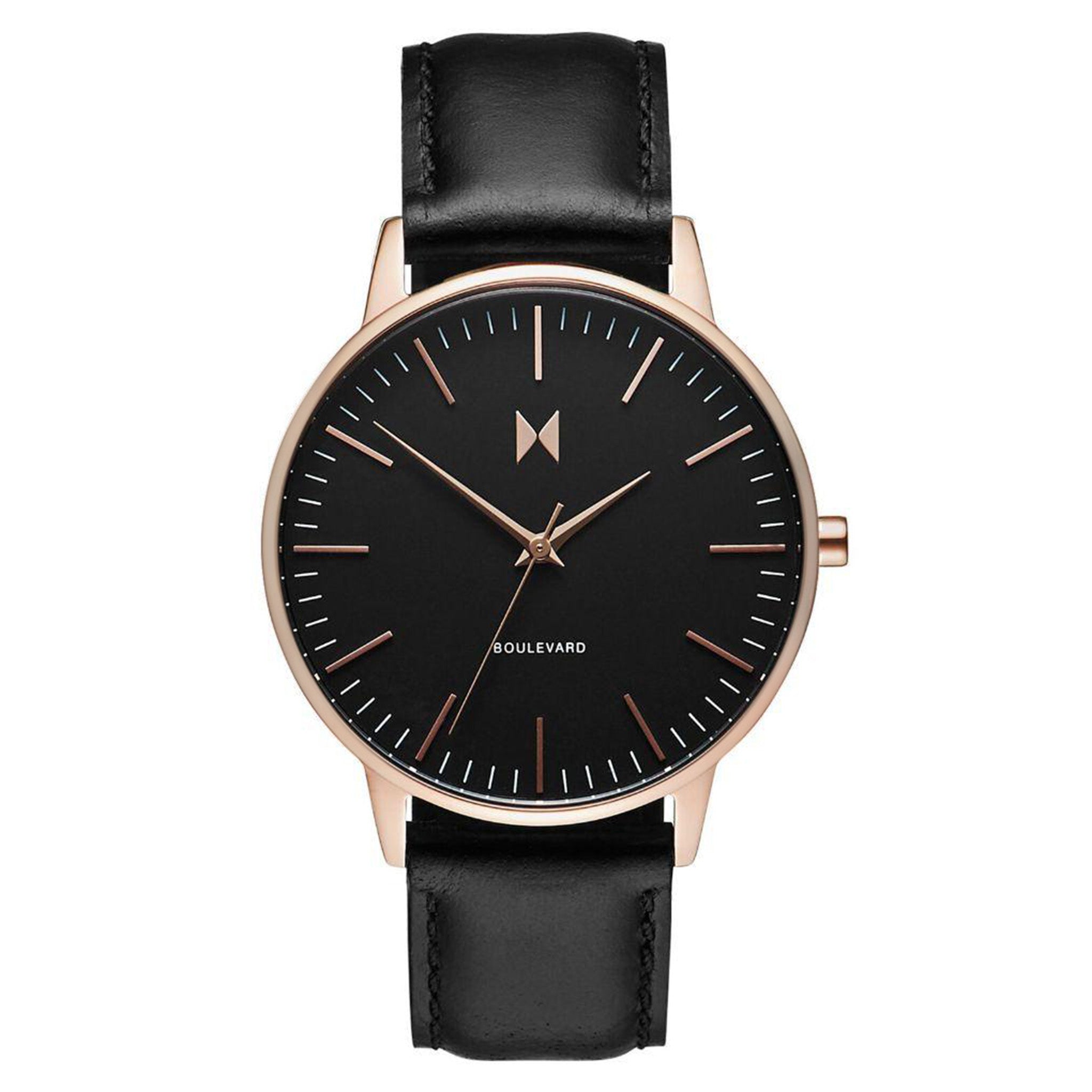 MVMT Boulevard Black Leather Ladies Slim Watch - DMB01RGBL