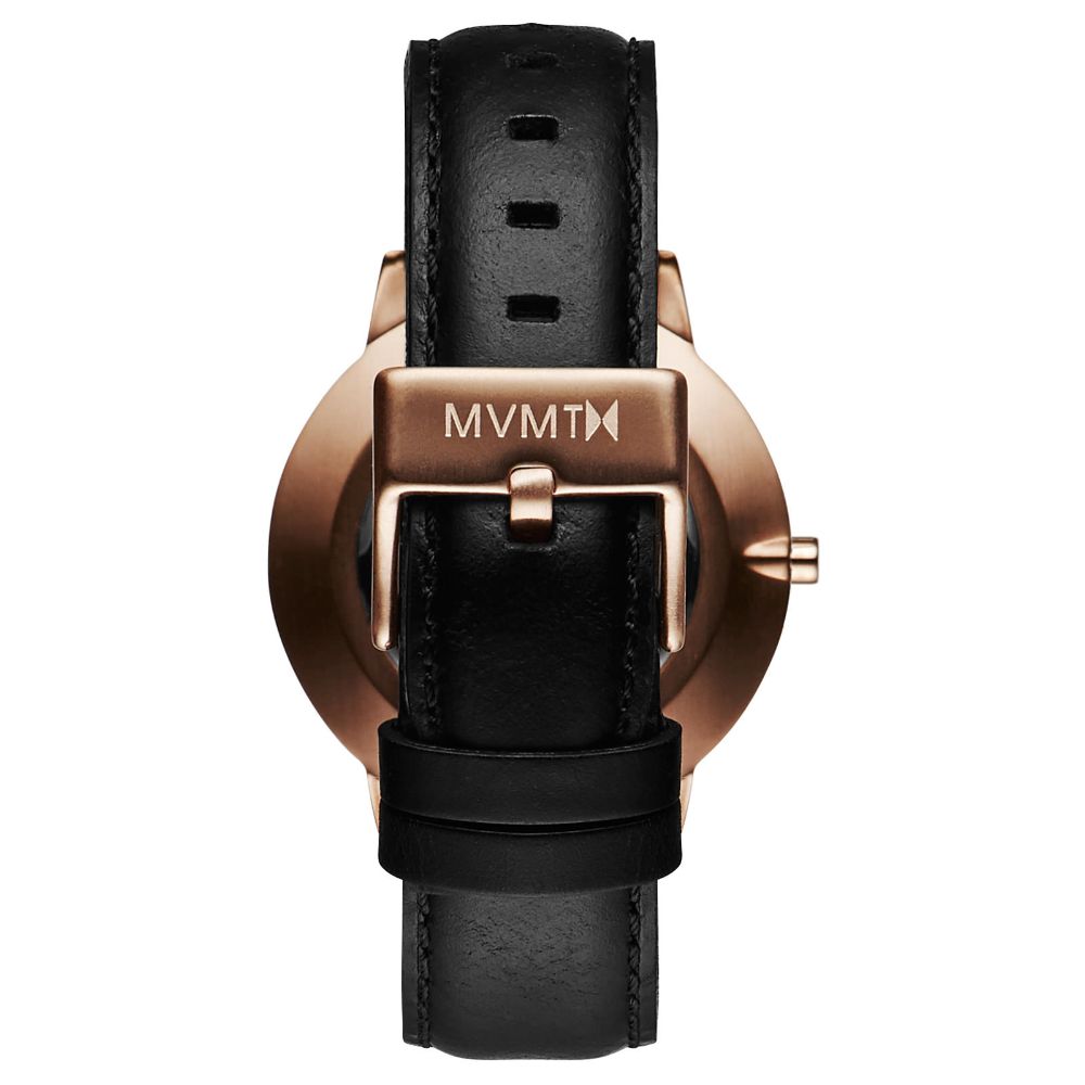 MVMT Boulevard Black Leather Ladies Slim Watch - DMB01RGBL