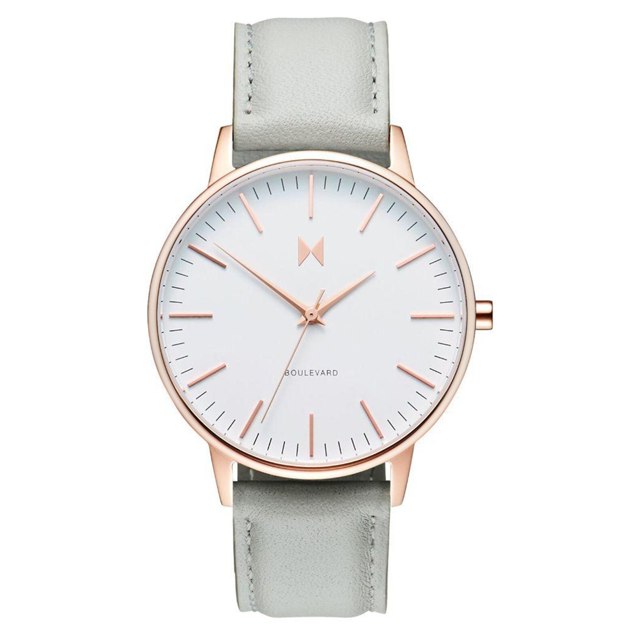 MVMT Boulevard Grey Leather Ladies Slim Watch - DMB01RGGR