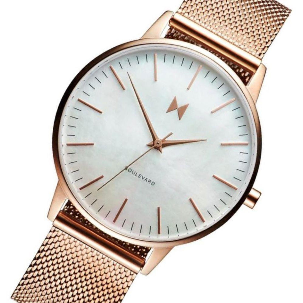 MVMT Boulevard Rose Gold Mesh Ladies Slim Watch - DMB01RGPL
