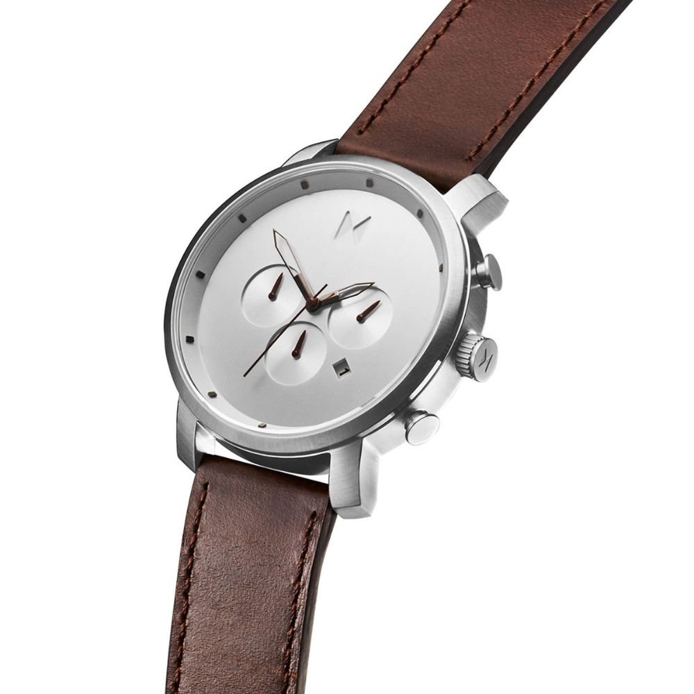 MVMT Chrono Brown Leather Men's Watch - DMC01SBRL