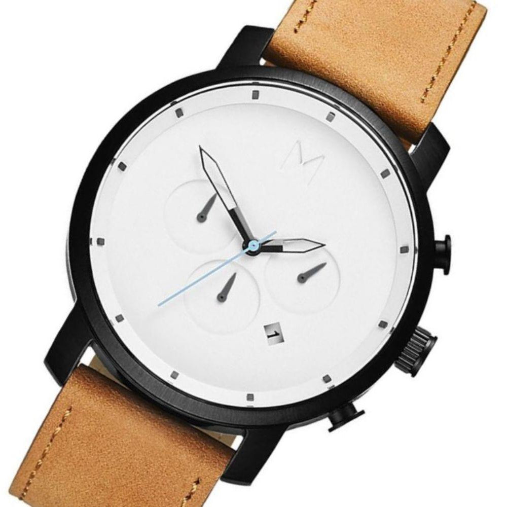 MVMT Chrono Tan Leather Men's Watch - DMC01WBTL
