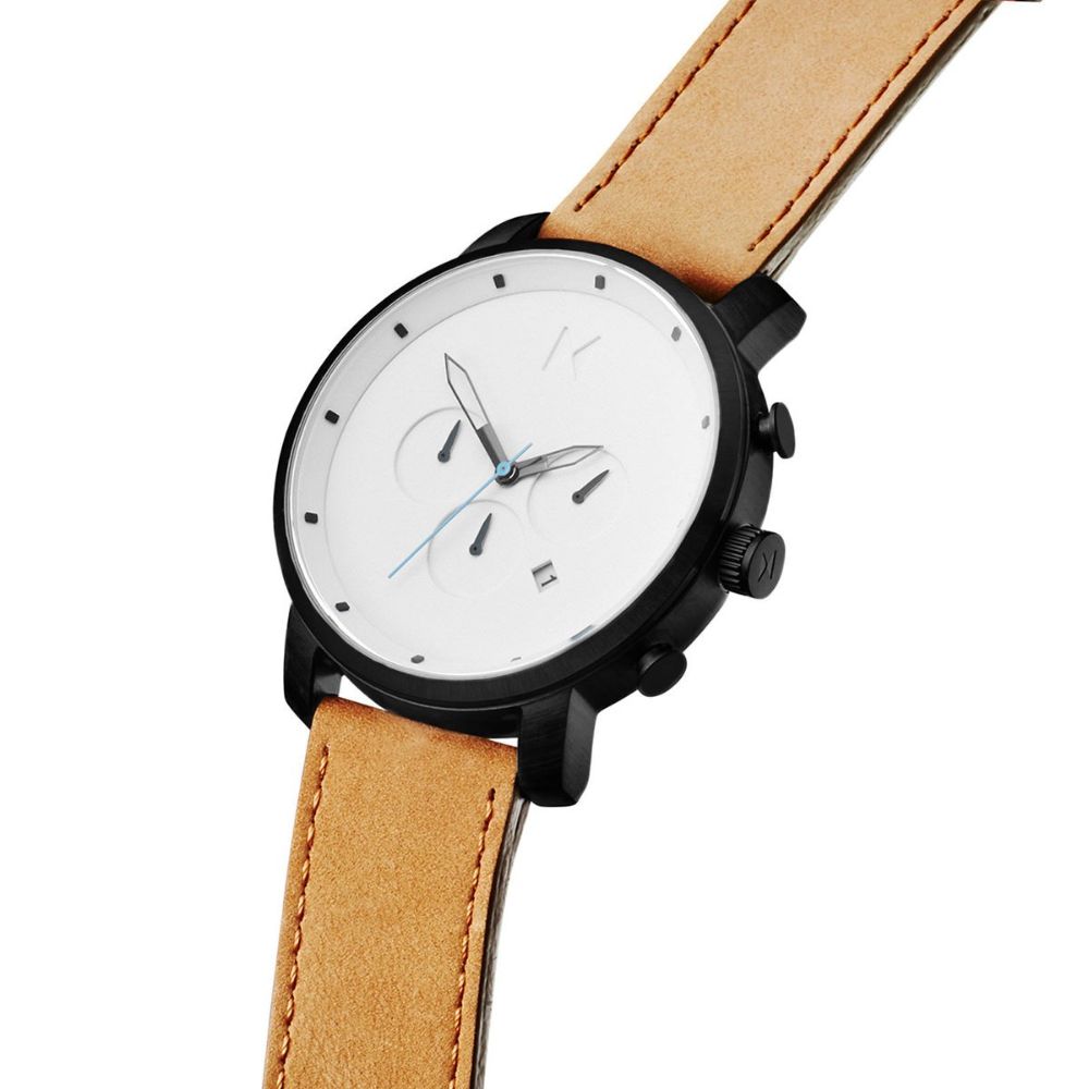MVMT Chrono Tan Leather Men's Watch - DMC01WBTL