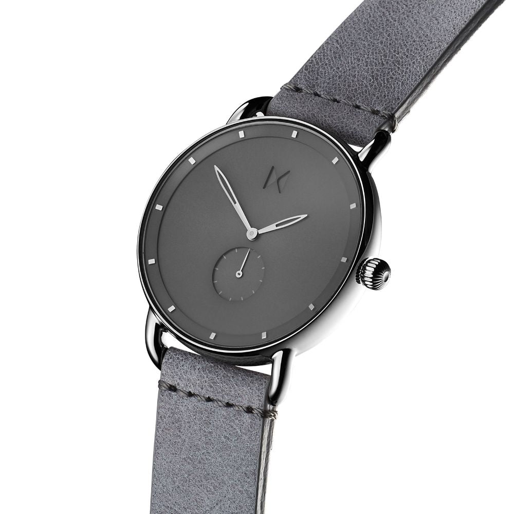 MVMT Revolver Grey Leather Men's Watch - DMR01SGR
