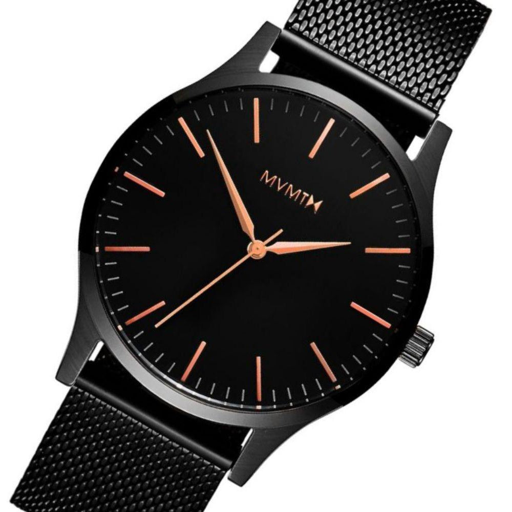 MVMT 40 Series Black Mesh Men's Slim Watch - DMT01BBRG