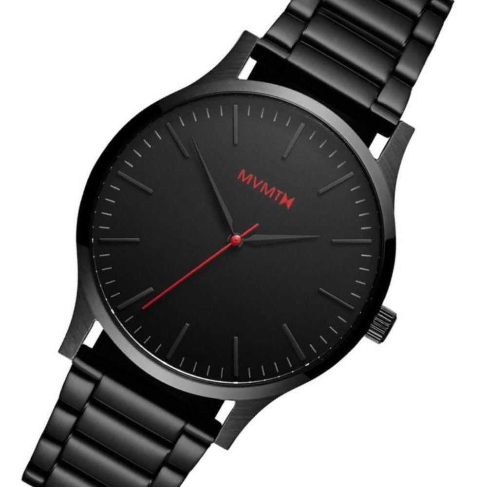 MVMT 40 Series Black Steel Men's Slim Watch - DMT01BL