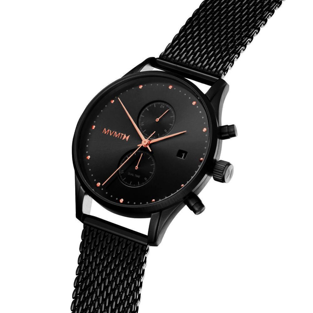 MVMT Voyager Black Mesh Men's Multi-function Watch - DMV01BBRG
