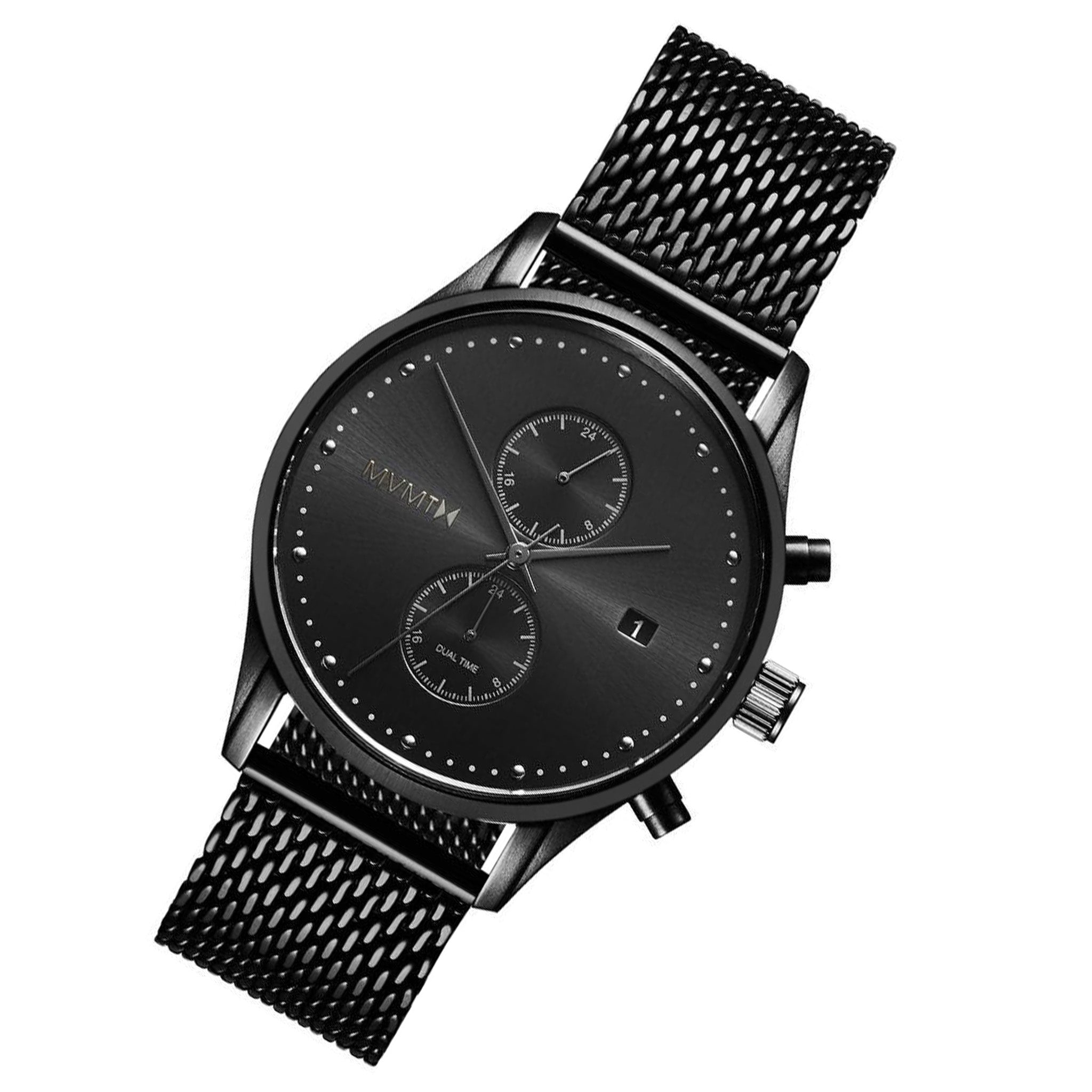 MVMT Voyager Black Steel Men's Multi-function Watch -DMV01BL2