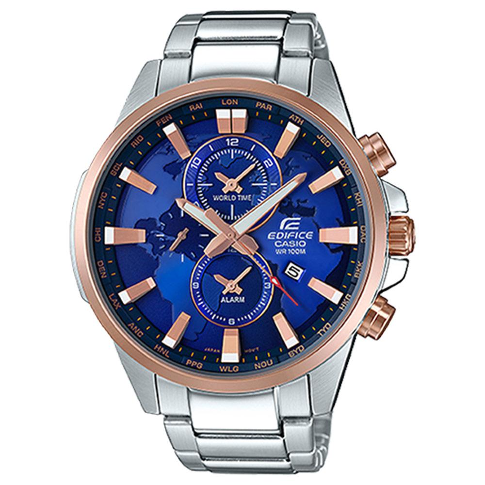 Edifice Illuminator Series Dual World Time Men's Watch - EFR303PG-2A