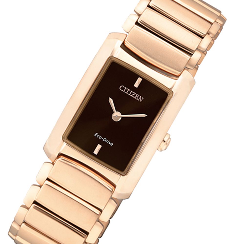 Citizen Rose Gold Steel Bracelet Ladies Eco-Drive Watch - EG2976-57W