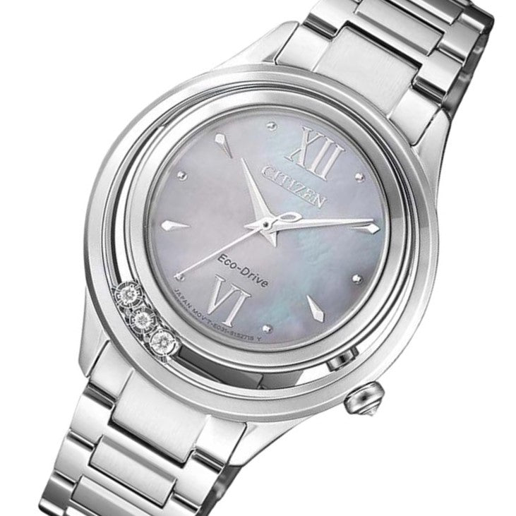 Citizen Diamond Stainless Steel Eco-Drive Women's Watch - EM0510-88D