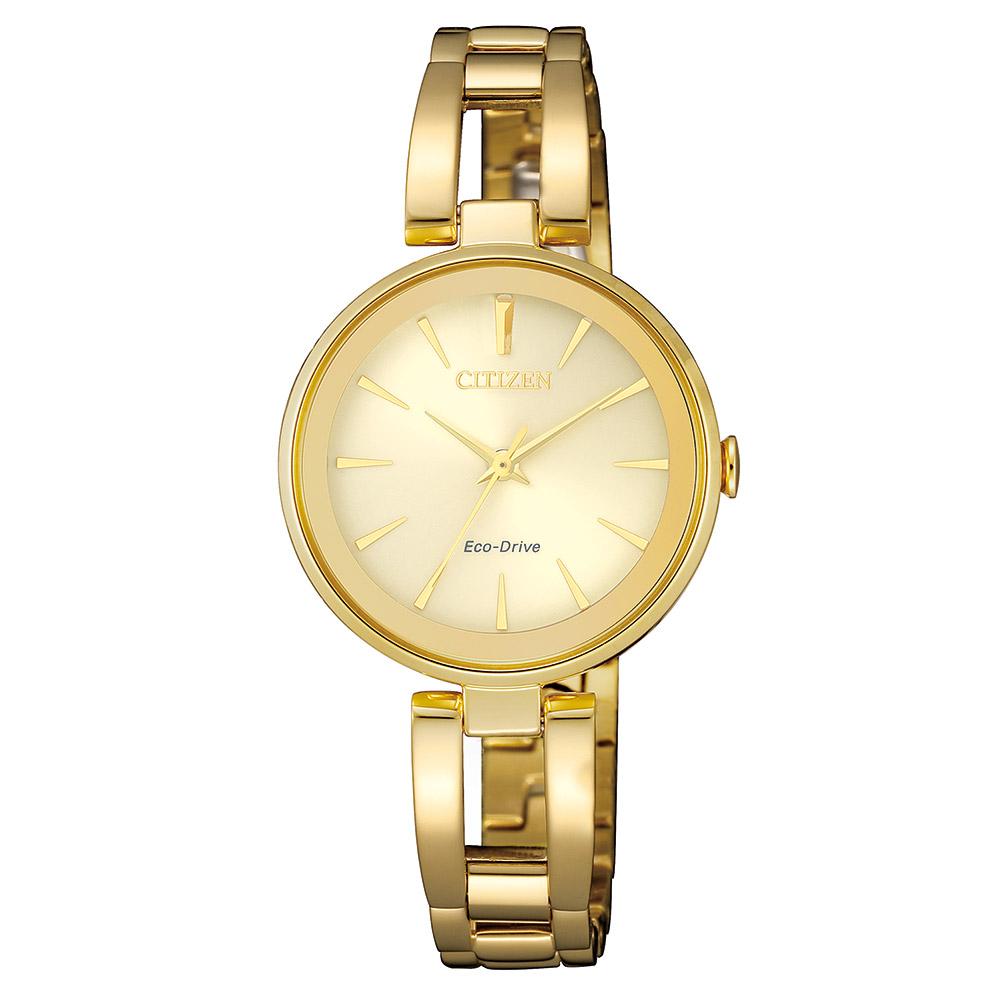 Citizen Ladies Dress Eco-Drive Gold Stainless Steel Watch - EM0632-81P