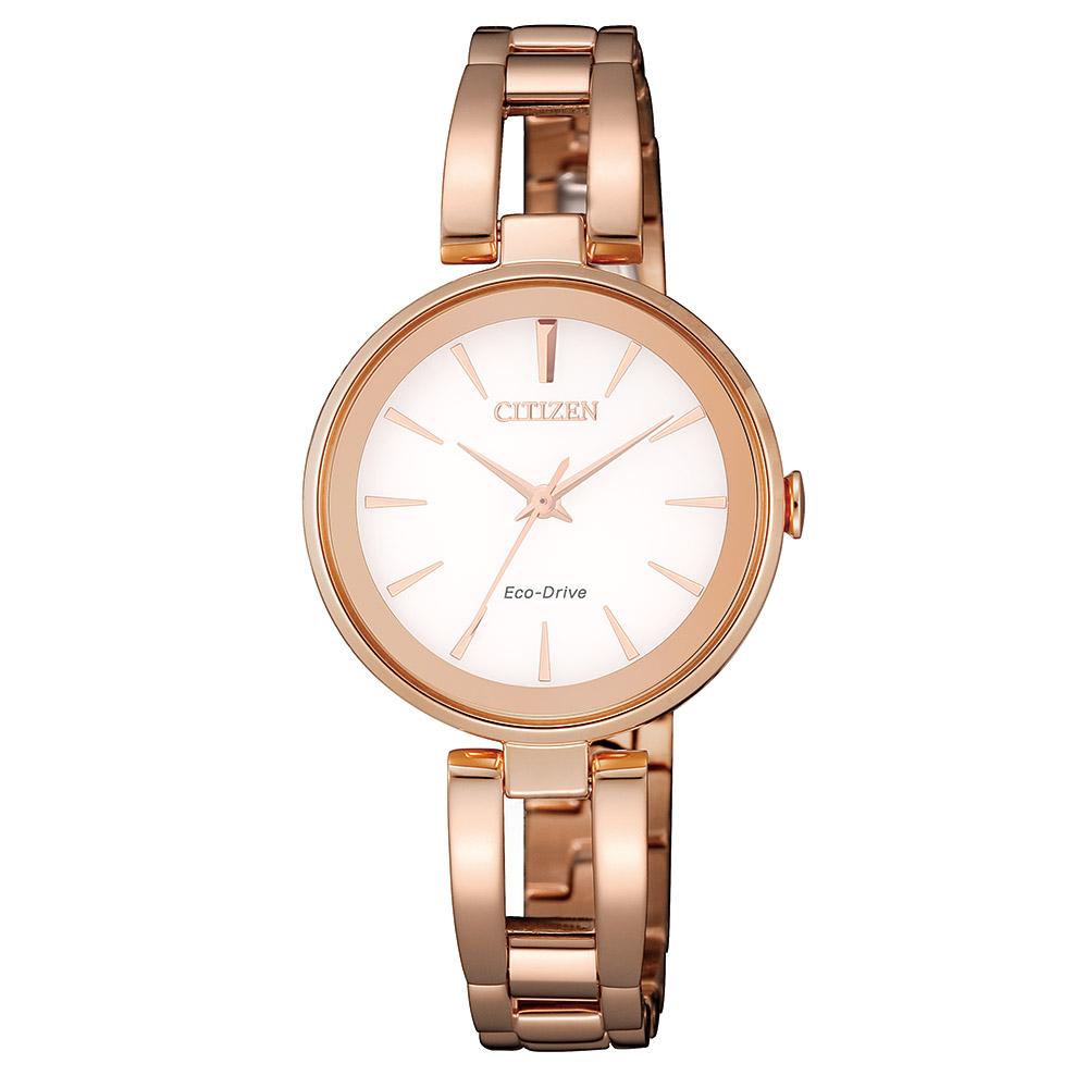Citizen Ladies Dress Eco-Drive Rose Gold Stainless Steel Watch - EM0639-81A