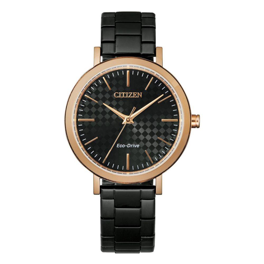 Citizen Black Steel Ladies Solar Watch - EM0768-54E