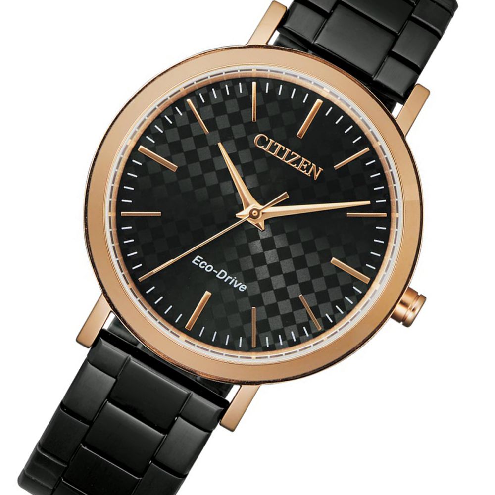 Citizen Black Steel Ladies Solar Watch - EM0768-54E