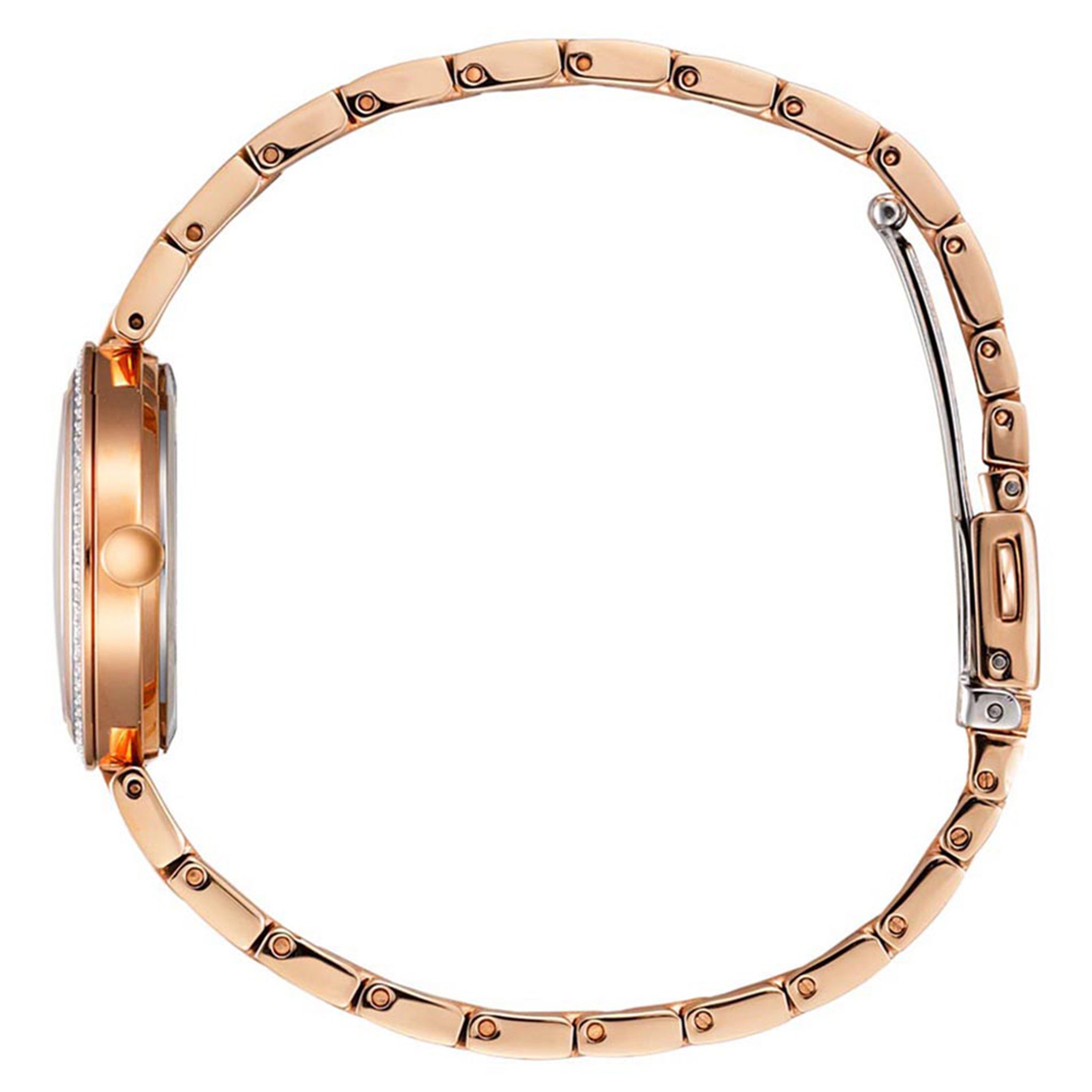 Citizen Eco-Drive Rose Gold White Dial Steel Solar Women's Watch - EM0843-51D