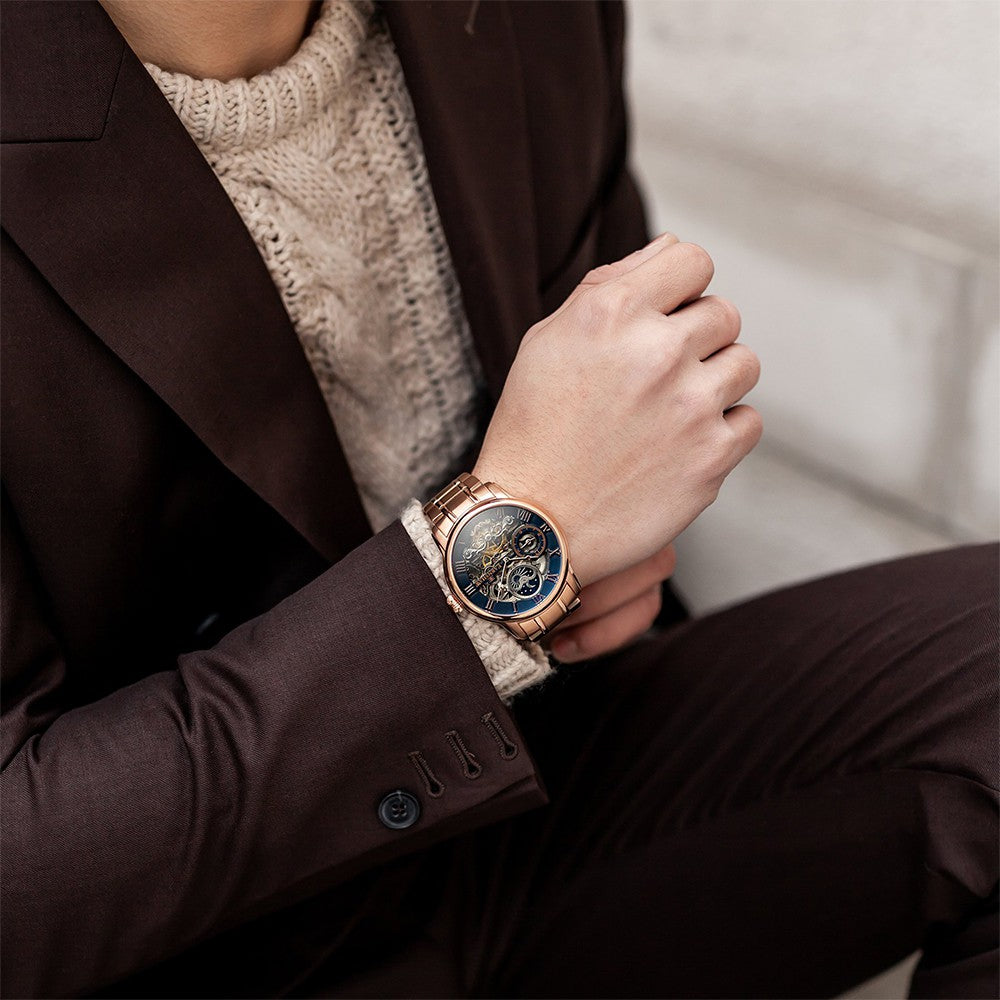 Earnshaw Longitude True Copper Automatic Skeleton Men's Watch - ES-8006-44