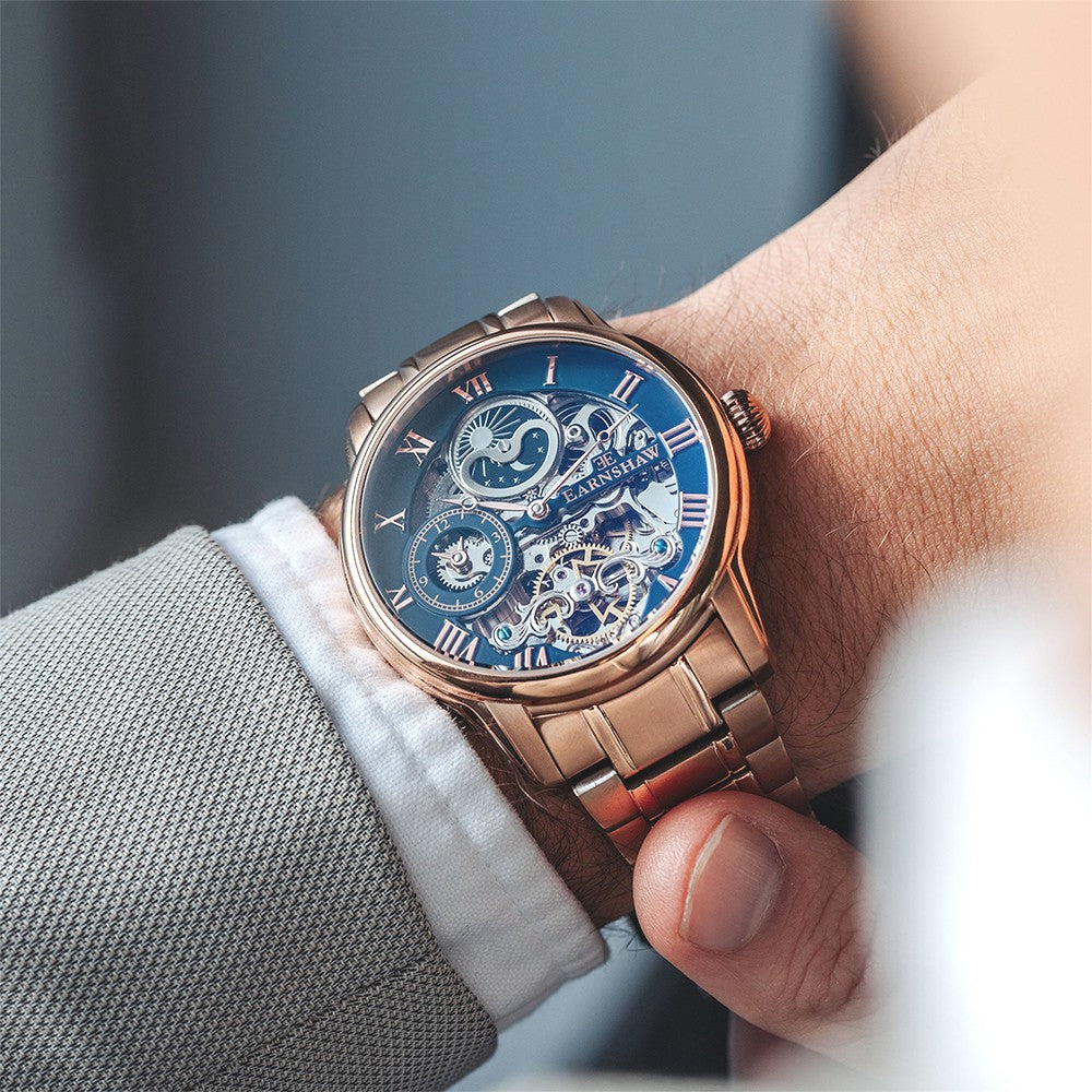 Earnshaw Longitude True Copper Automatic Skeleton Men's Watch - ES-8006-44