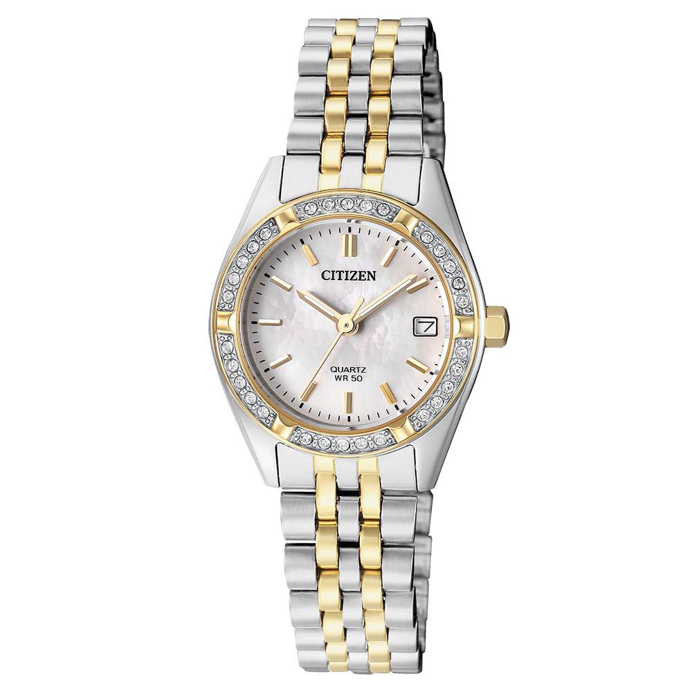 Citizen Ladies Two Tone Stainless Steel Quartz Watch - EU6064-54D