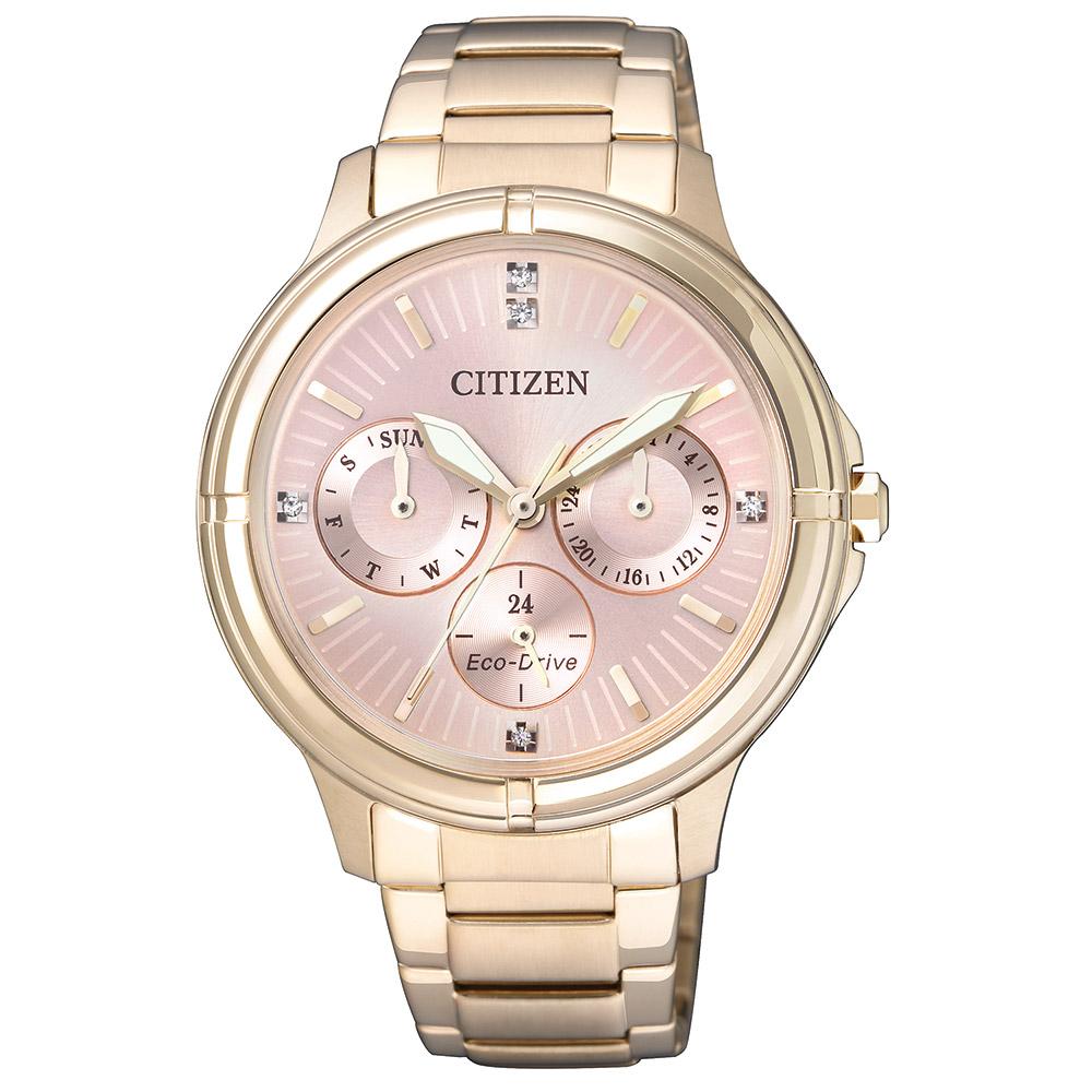 Citizen Ladies Dress Eco-Drive Rose Gold Stainless Steel Multi-Functio