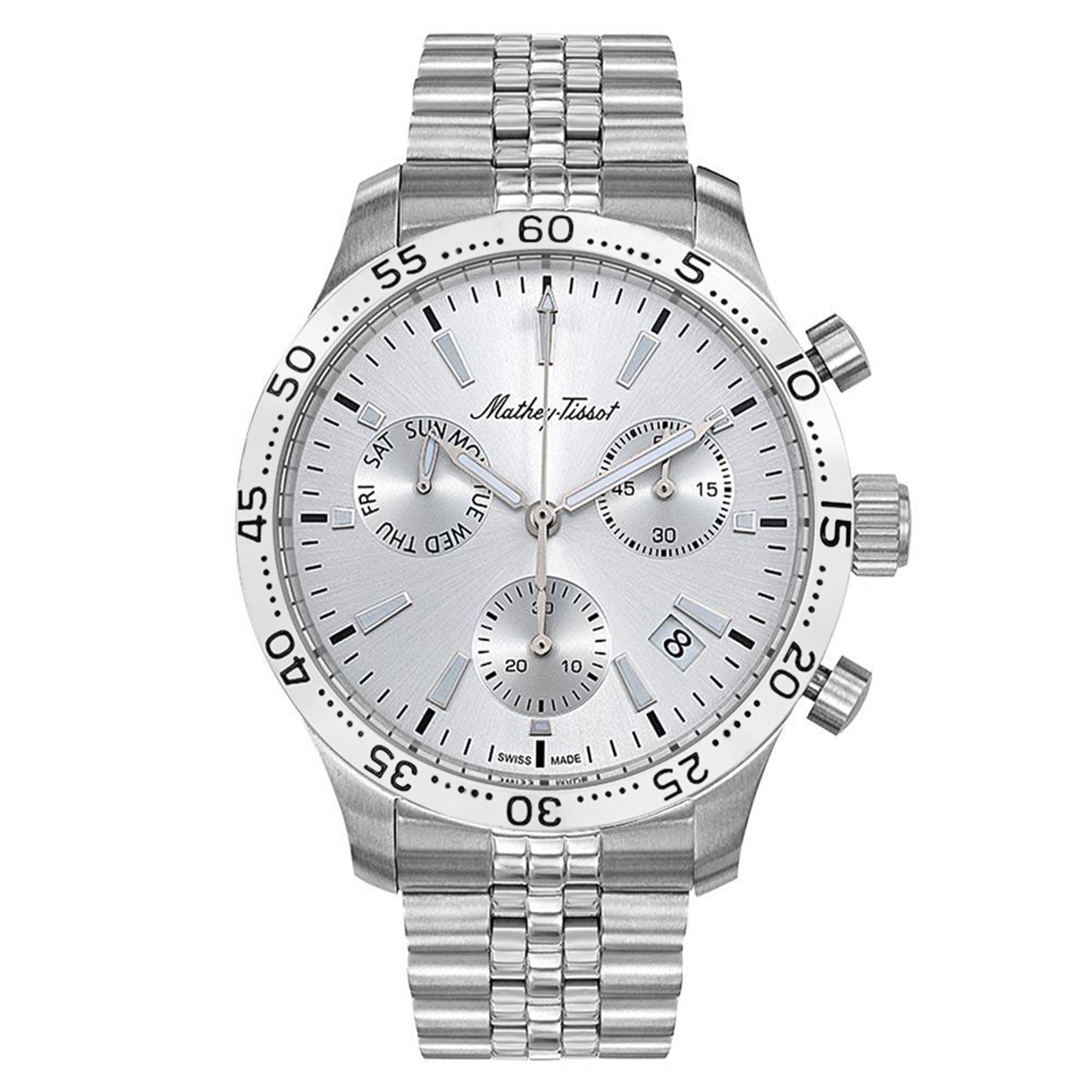 Mathey-Tissot Type 22 Stainless Steel Silver Dial Men's Multi-function Watch - H1822CHAS