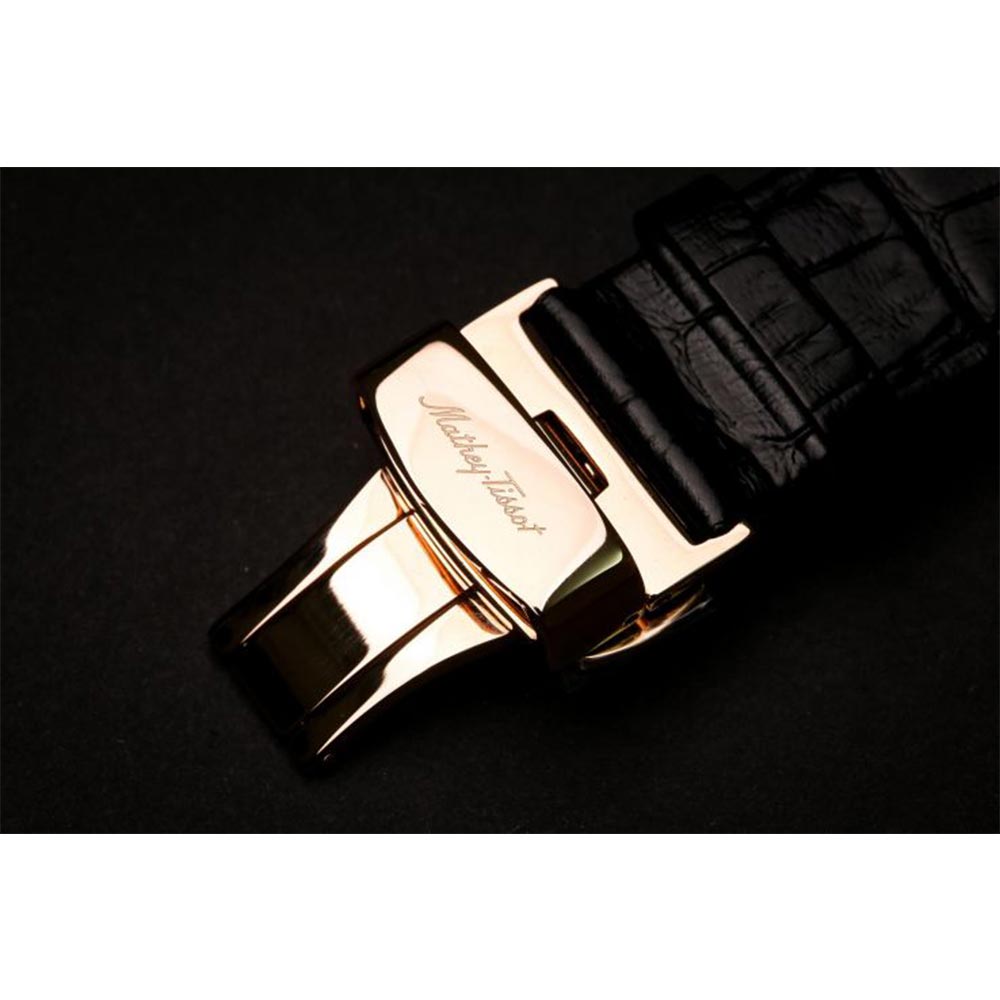 Mathey-Tissot Limited Edition Edmond Dragon Black Leather White Dial Automatic Men's Watch - H1886PI1