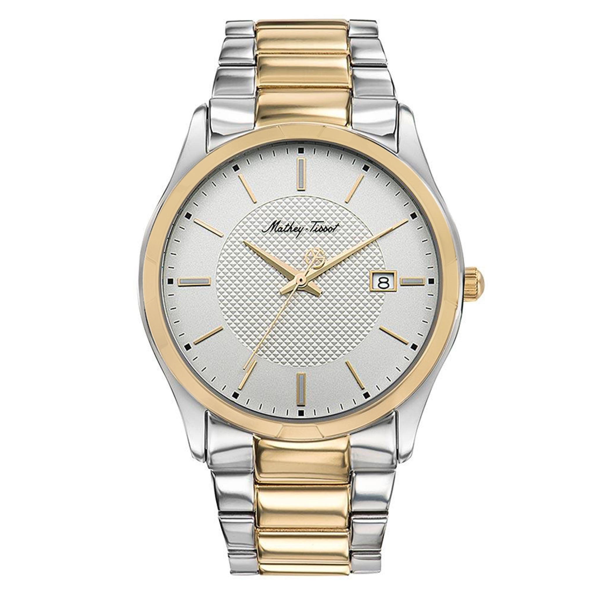 Mathey-Tissot Max Two-Tone Steel White Dial Swiss Made Men's Watch - H2111BI2