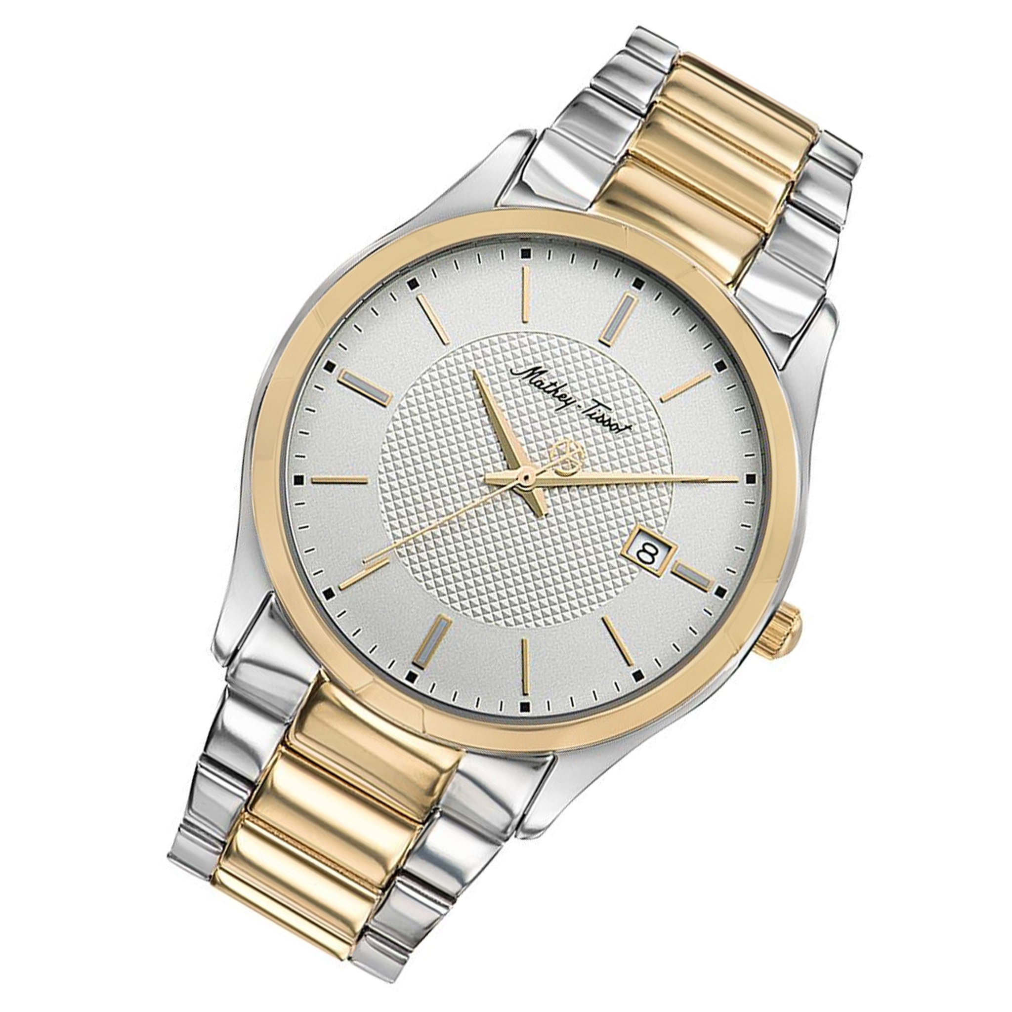 Mathey-Tissot Max Two-Tone Steel White Dial Swiss Made Men's Watch - H2111BI2