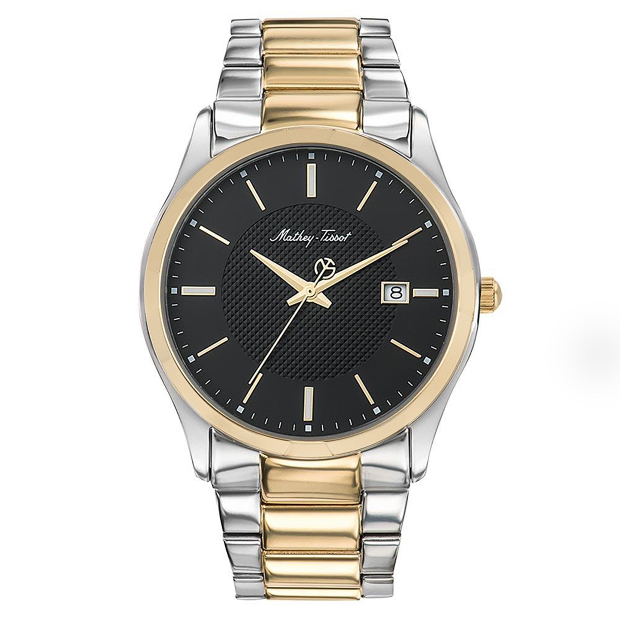 Mathey-Tissot Max Two-Tone Steel Black Dial Swiss Made Men's Watch - H2111BN