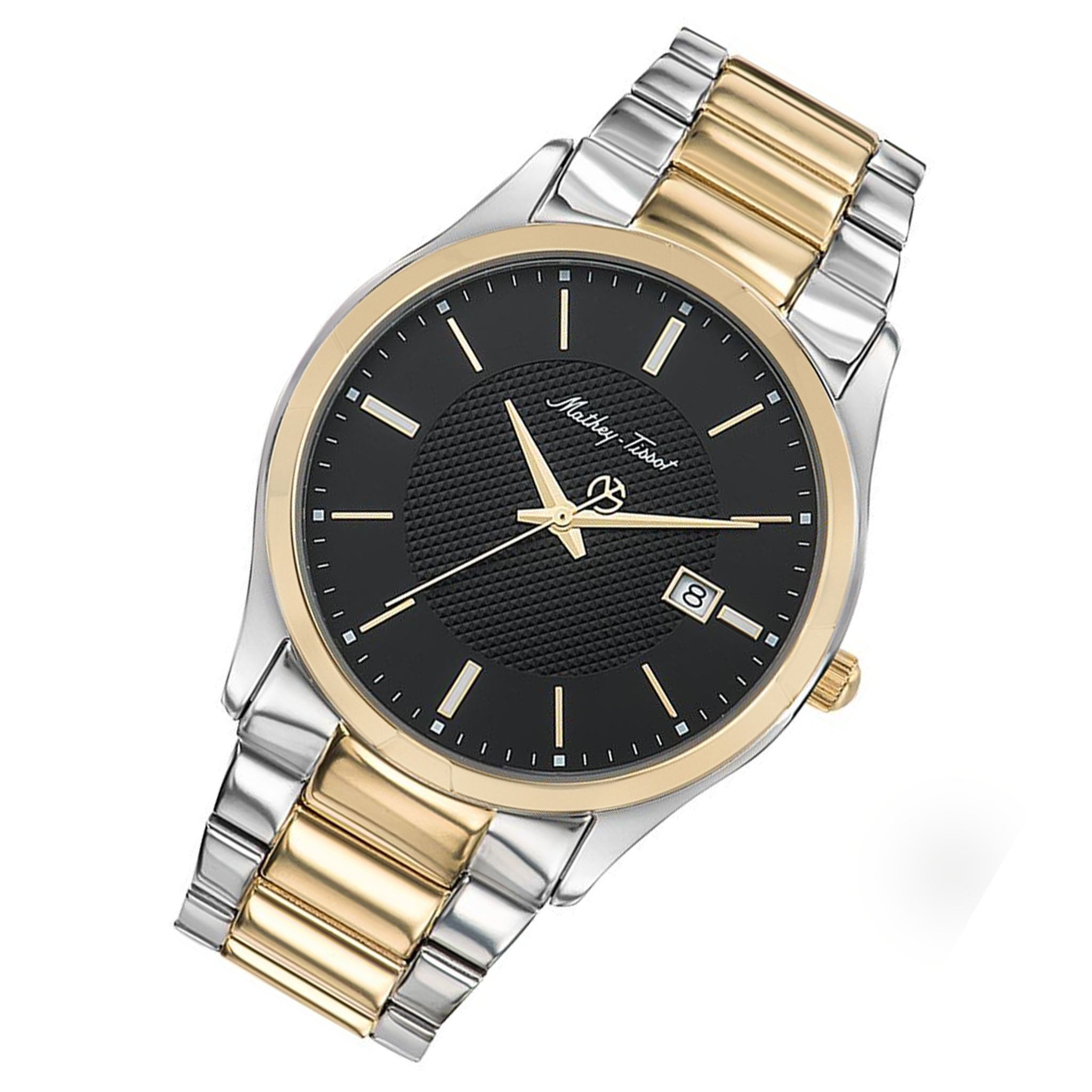 Mathey-Tissot Max Two-Tone Steel Black Dial Swiss Made Men's Watch - H2111BN