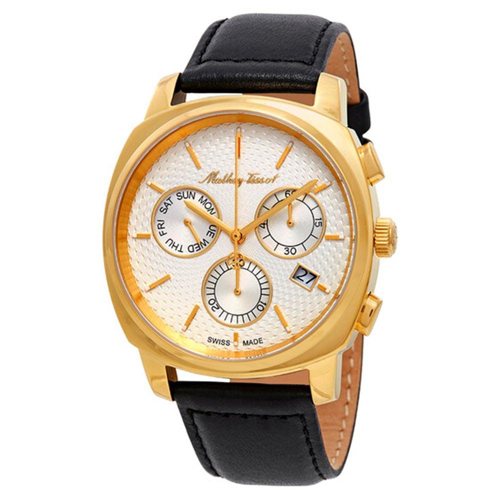 Mathey-Tissot Smart Chrono Leather White Dial Swiss Made Men's Watch - H6940CHPI