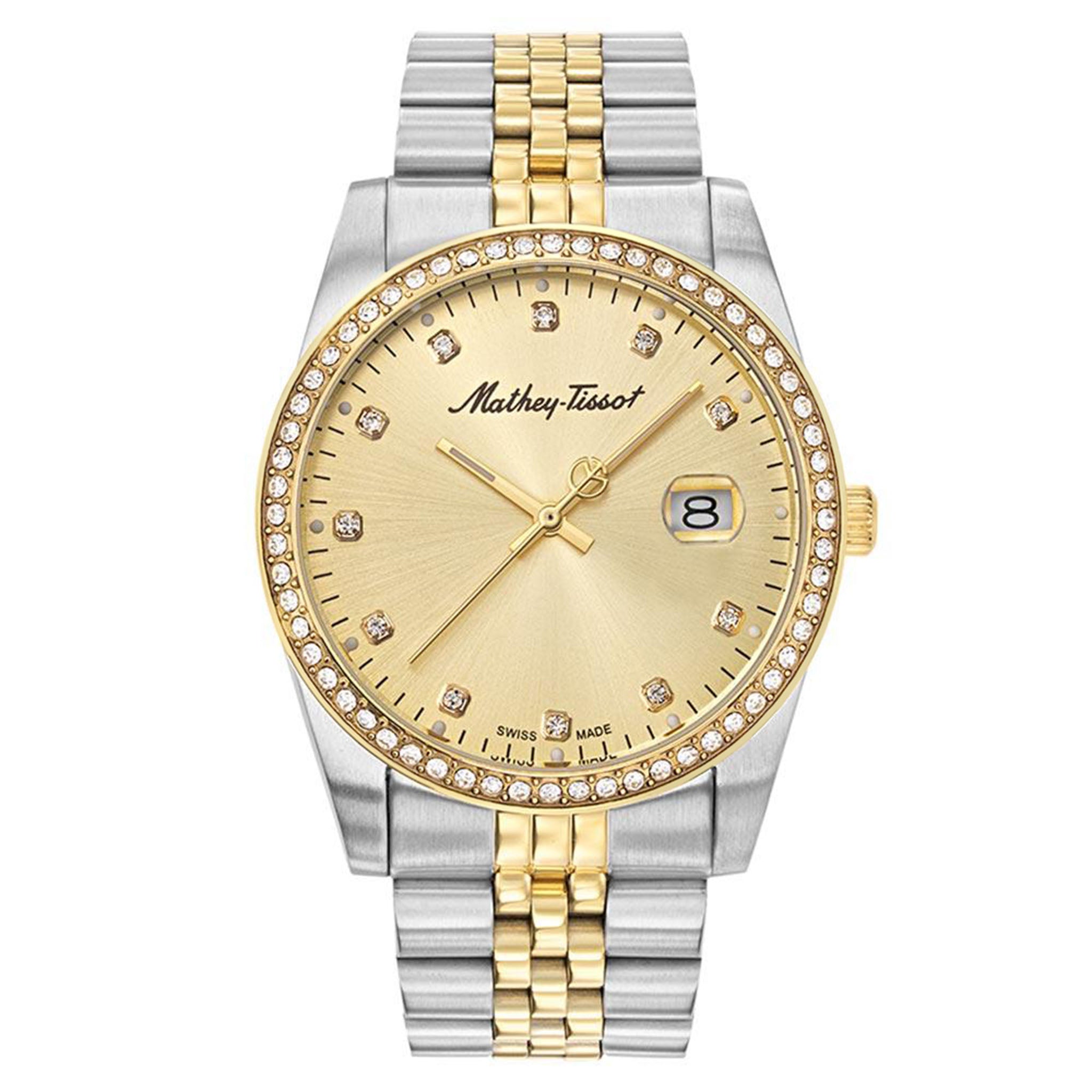 Mathey-Tissot Mathy IV Stones 42 mm Two-Tone Steel Swiss Made Men's Watch - H709BDQI