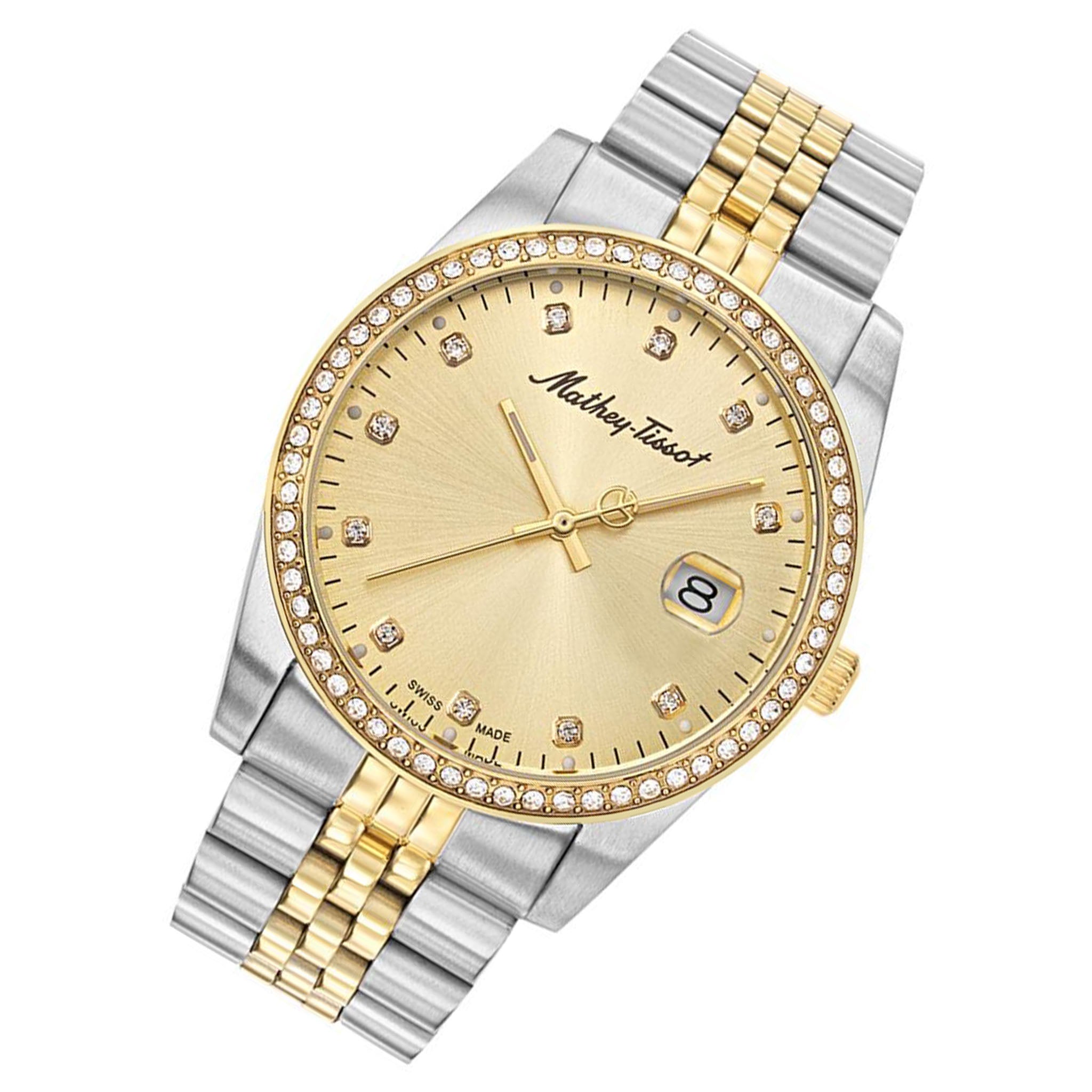 Mathey-Tissot Mathy IV Stones 42 mm Two-Tone Steel Swiss Made Men's Watch - H709BDQI