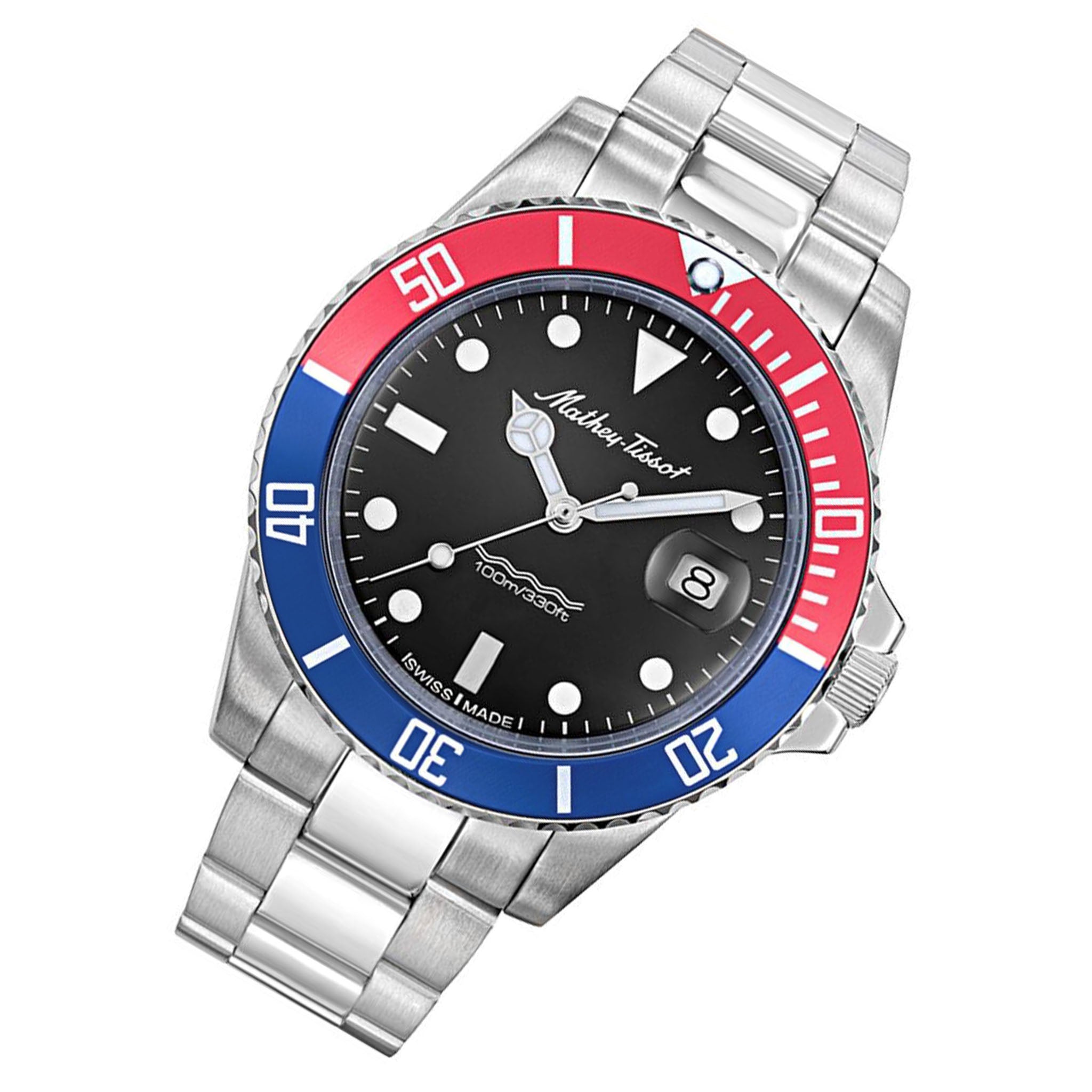 Mathey-Tissot Mathy Vintage Quartz 42 mm Stainless Steel Black Dial Swiss Made Men's Watch - H901AR