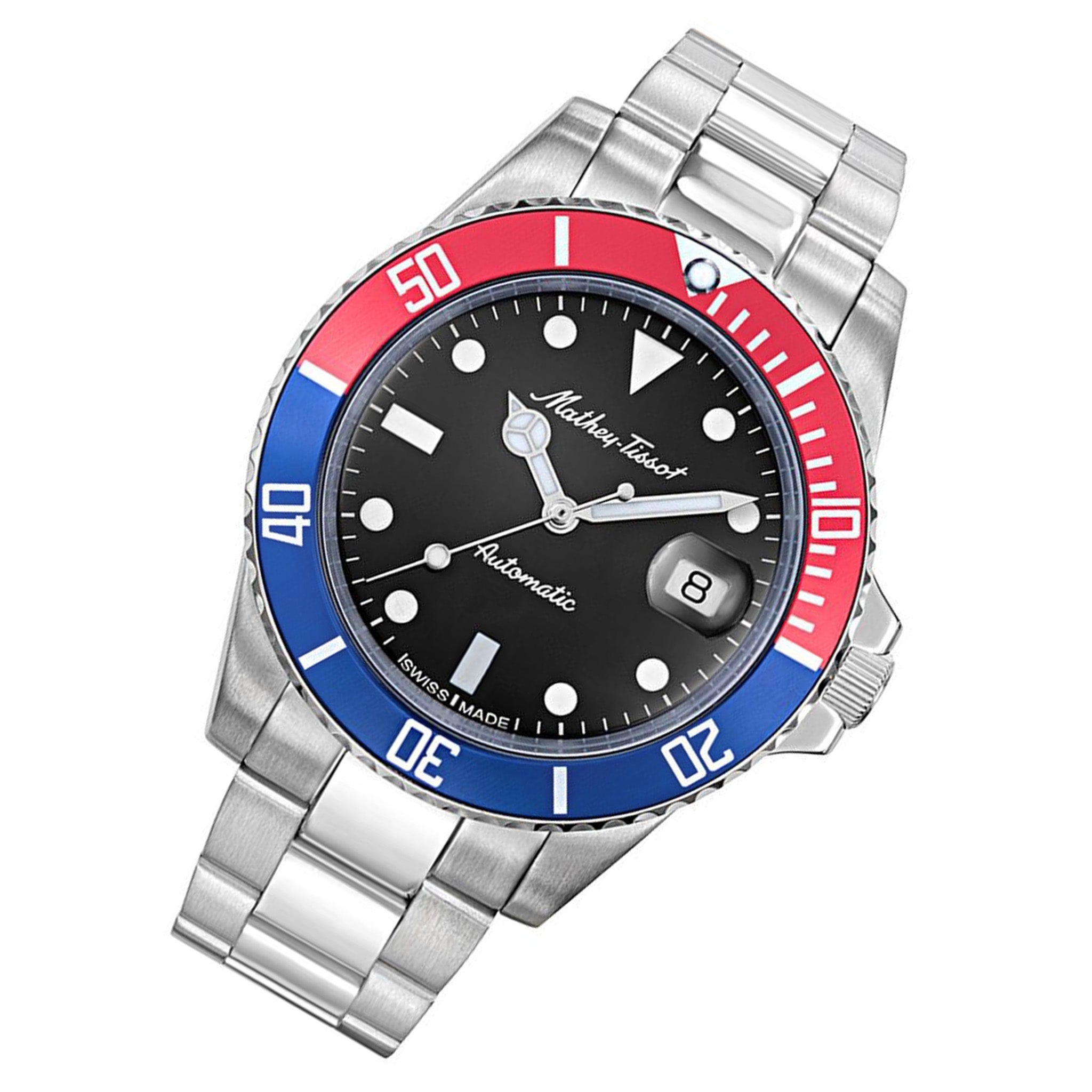 Mathey-Tissot Mathy Vintage Automatic 42 mm Stainless Steel Black Dial Swiss Made Men's Watch - H901ATR