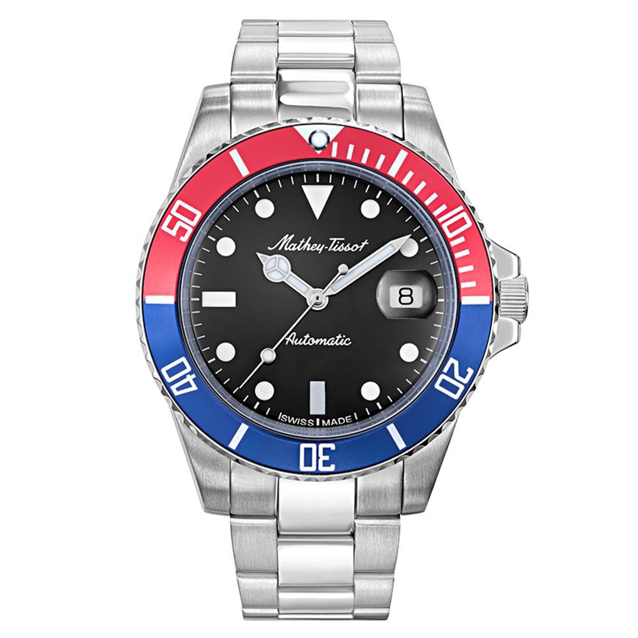 Mathey-Tissot Mathy Vintage Automatic 42 mm Stainless Steel Black Dial Swiss Made Men's Watch - H901ATR