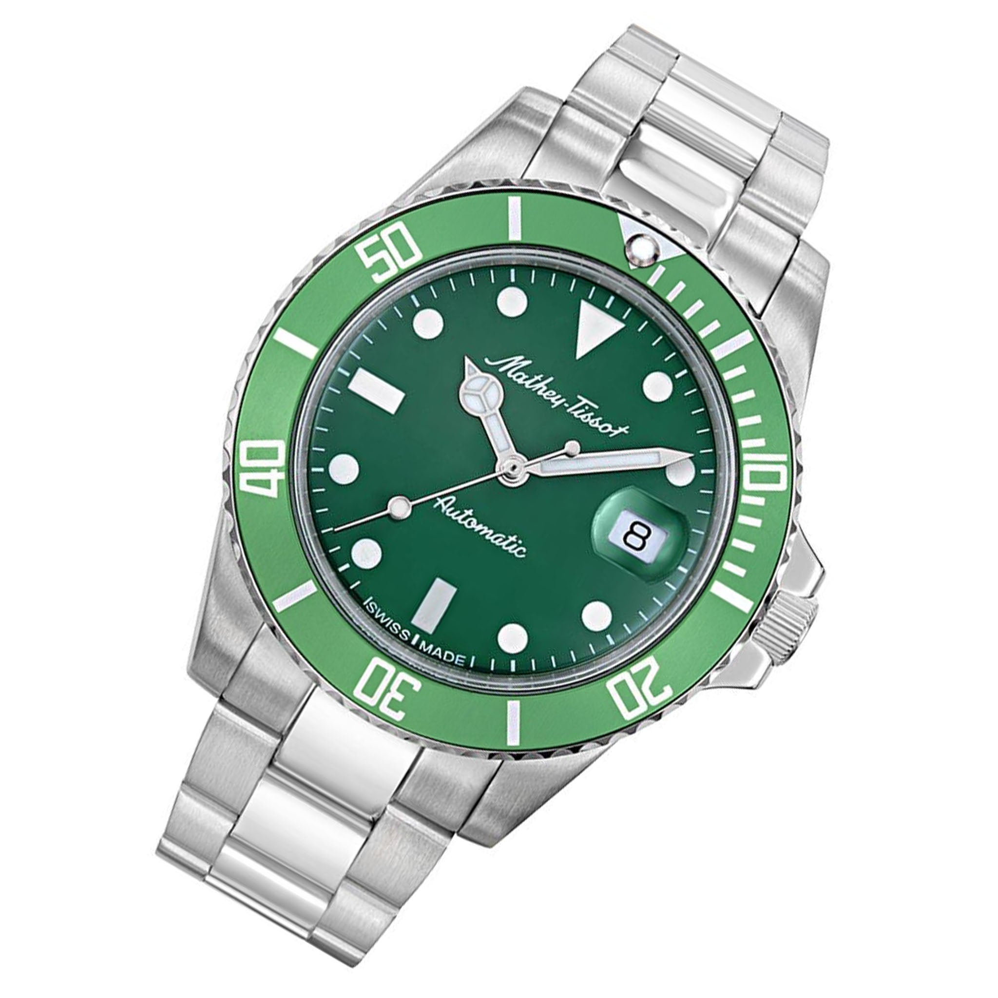 Mathey-Tissot Mathy Vintage Automatic 42 mm Stainless Steel Green Dial Swiss Made Men's Watch - H901ATV