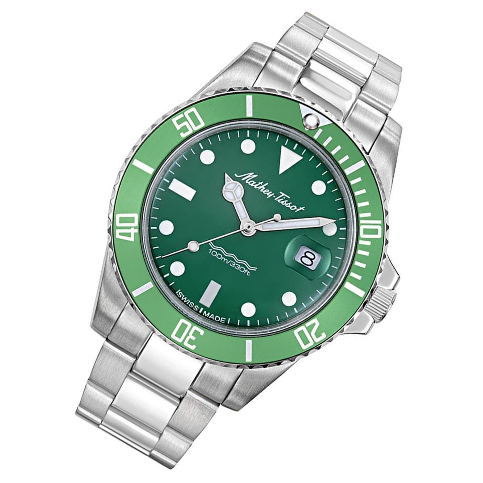Mathey-Tissot Mathy Vintage Quartz 42 mm Stainless Steel Green Dial Swiss Made Men's Watch - H901AV