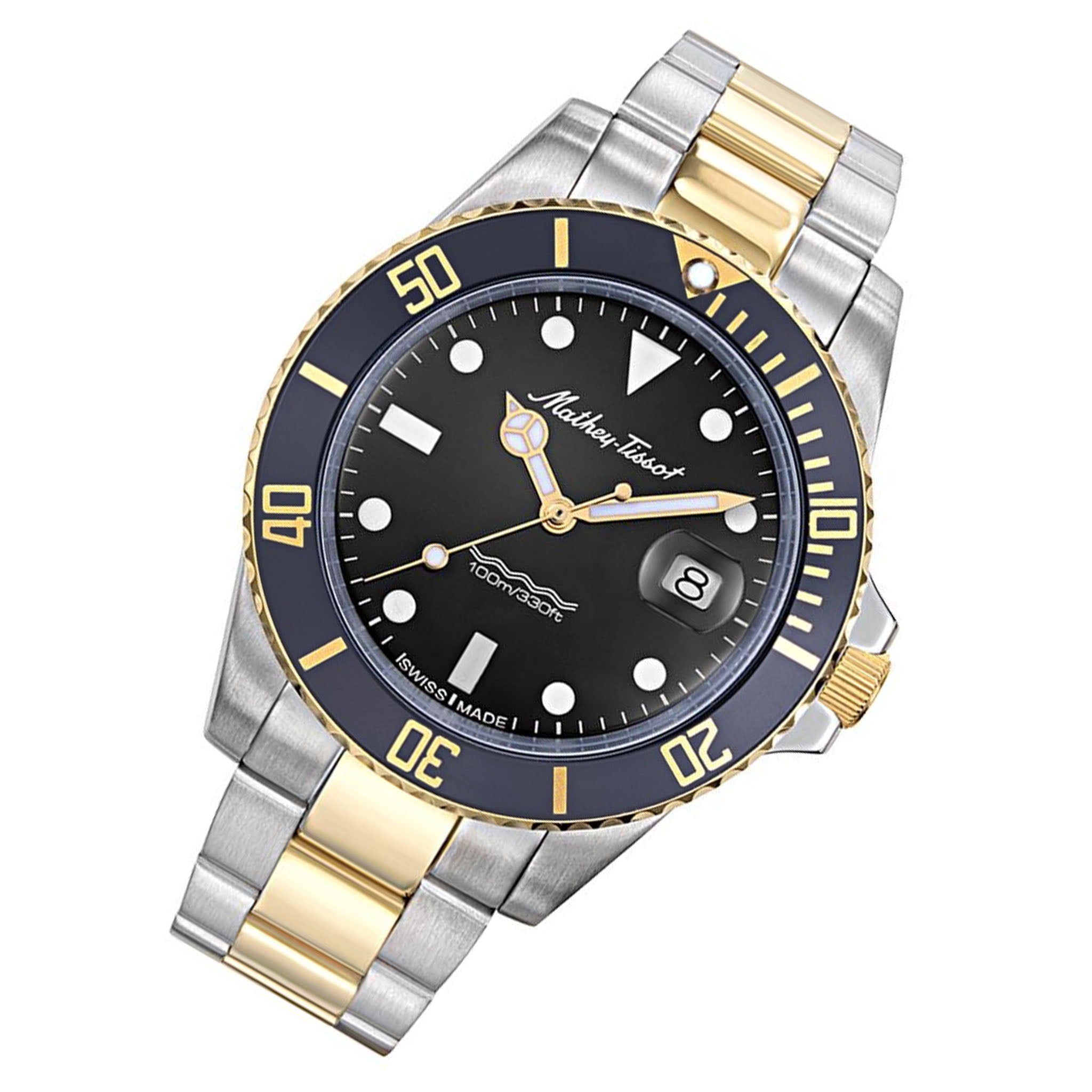 Mathey-Tissot Mathy Vintage Quartz 42 mm Stainless Steel Black Dial Swiss Made Men's Watch - H901BN