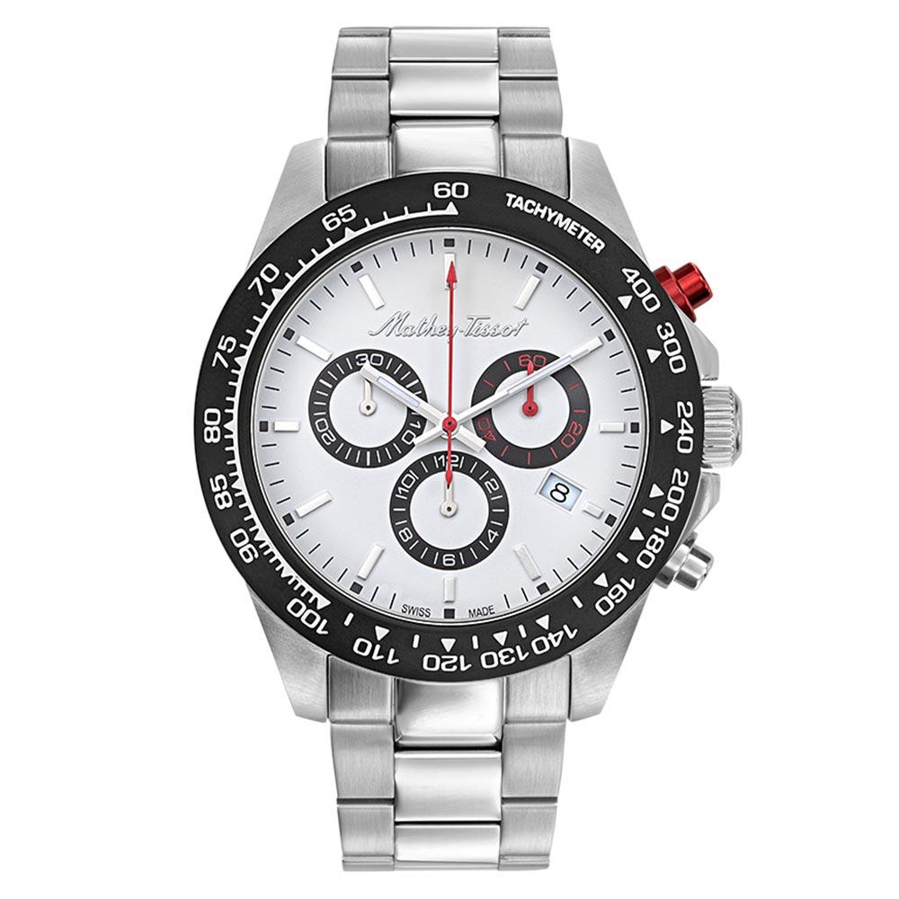 Mathey-Tissot Mathy Chrono Stainless Steel White Dial Men's Swiss Made Watch - H901CHAI
