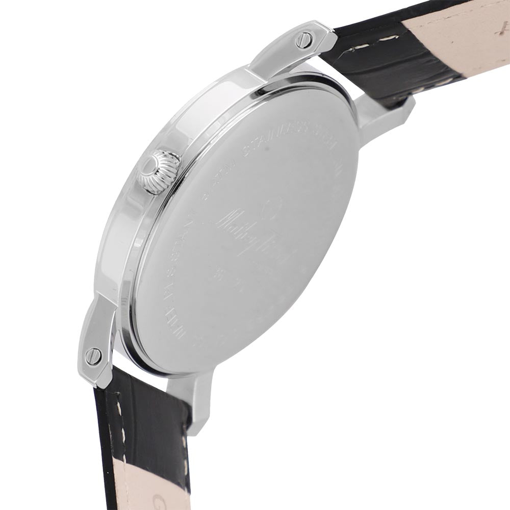 Mathey-Tissot City Leather White Dial Swiss Made Men's Watch - HB611251ABR